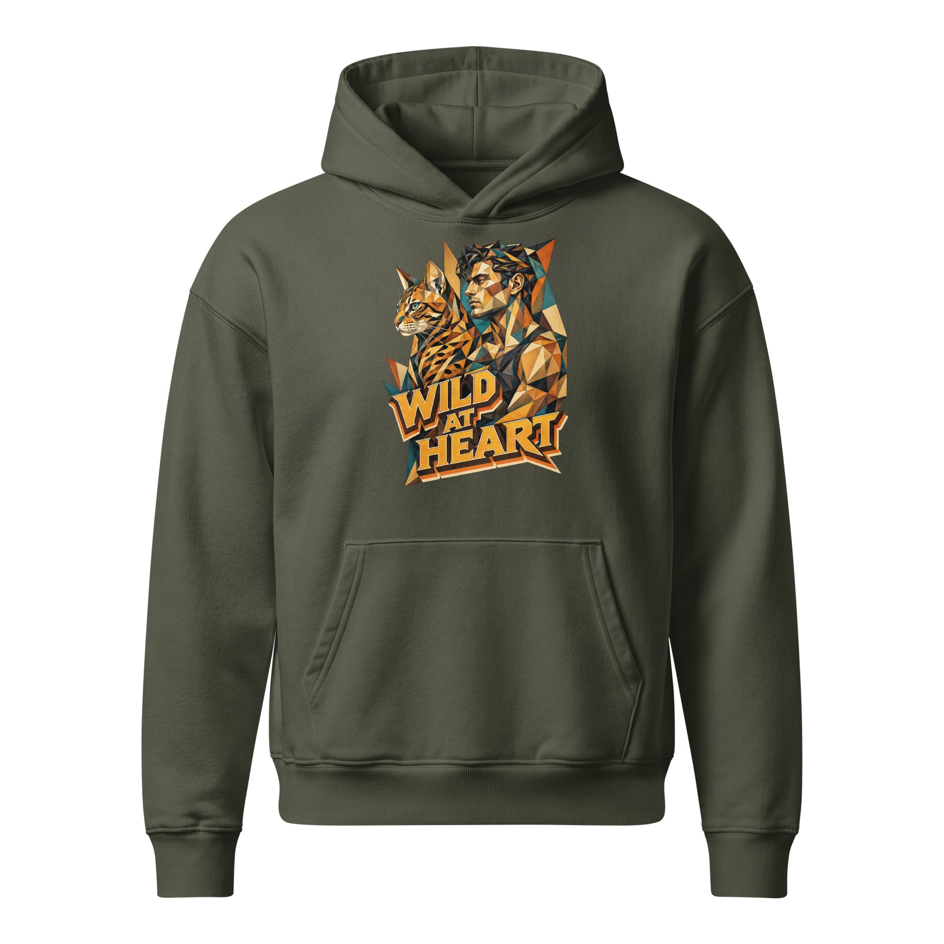 Cat Lovers Unisex Relaxed Mid-Weight Hooded Sweatshirt Wild at Heart by printfluence.net