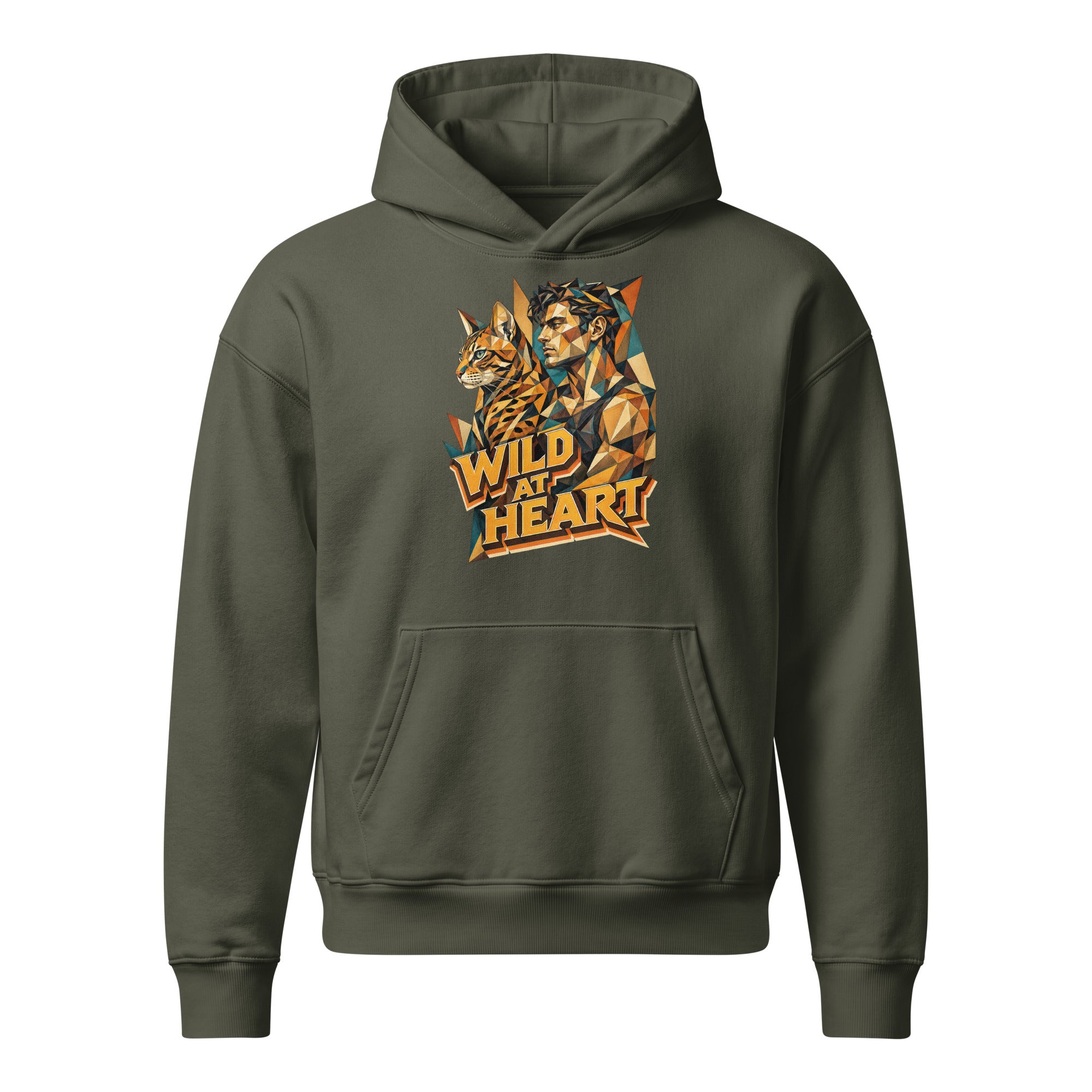 Cat Lovers Unisex Relaxed Mid-Weight Hooded Sweatshirt Wild at Heart by printfluence.net