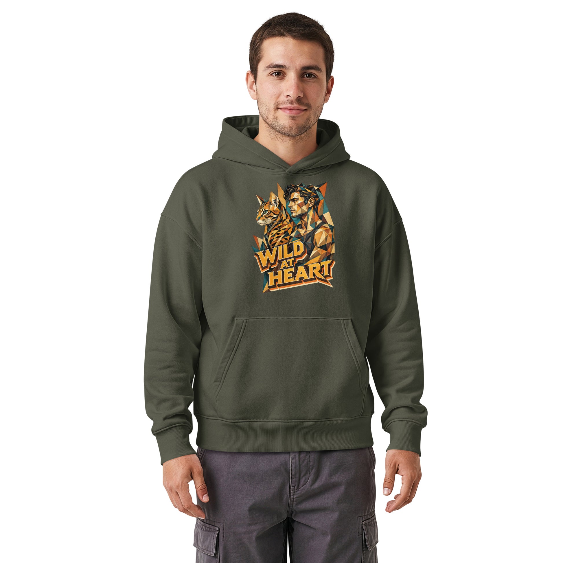 Cat Lovers Unisex Relaxed Mid-Weight Hooded Sweatshirt Wild at Heart by printfluence.net