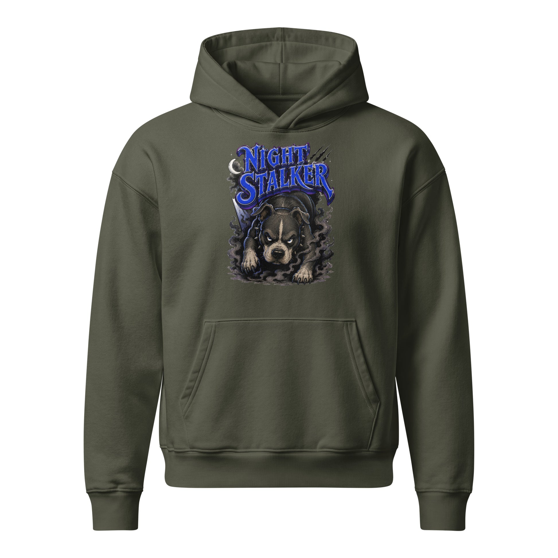 Pitbull Lovers | Unisex Relaxed Mid-Weight Hooded Sweatshirt - Night Stalker by printfluence.net