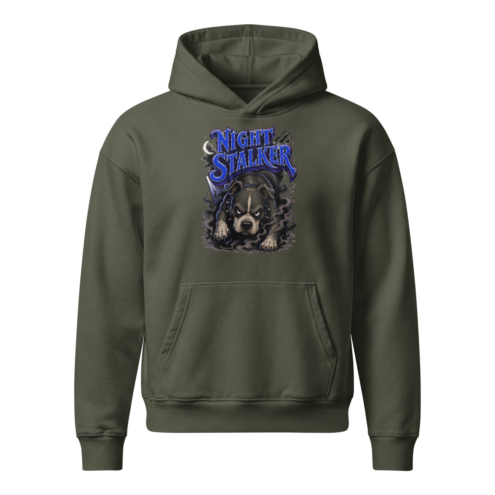 Pitbull Lovers | Unisex Relaxed Mid-Weight Hooded Sweatshirt - Night Stalker by printfluence.net
