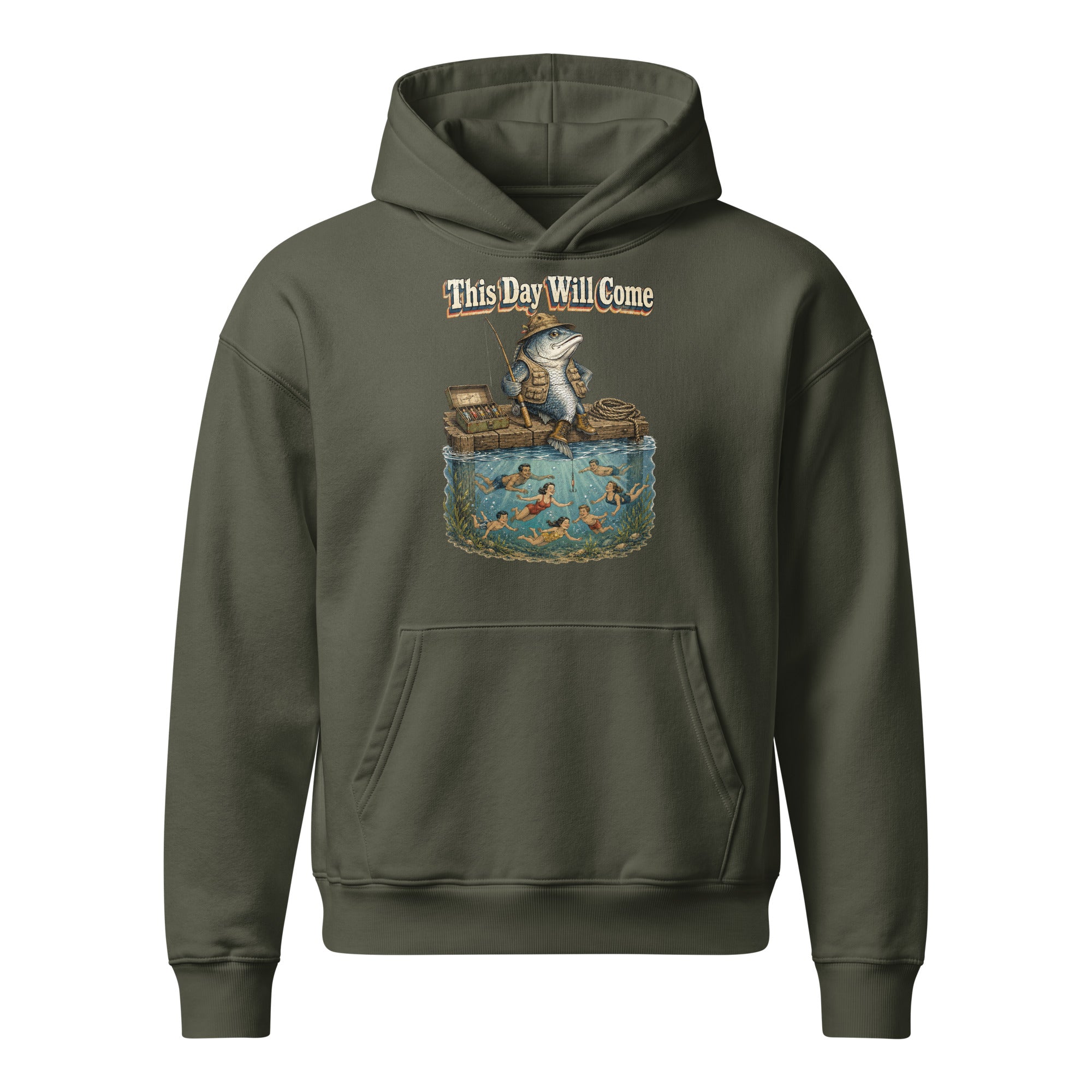 Fishing Lovers | Unisex Relaxed Mid-Weight Hooded Sweatshirt | This Day Will Come by printfluence