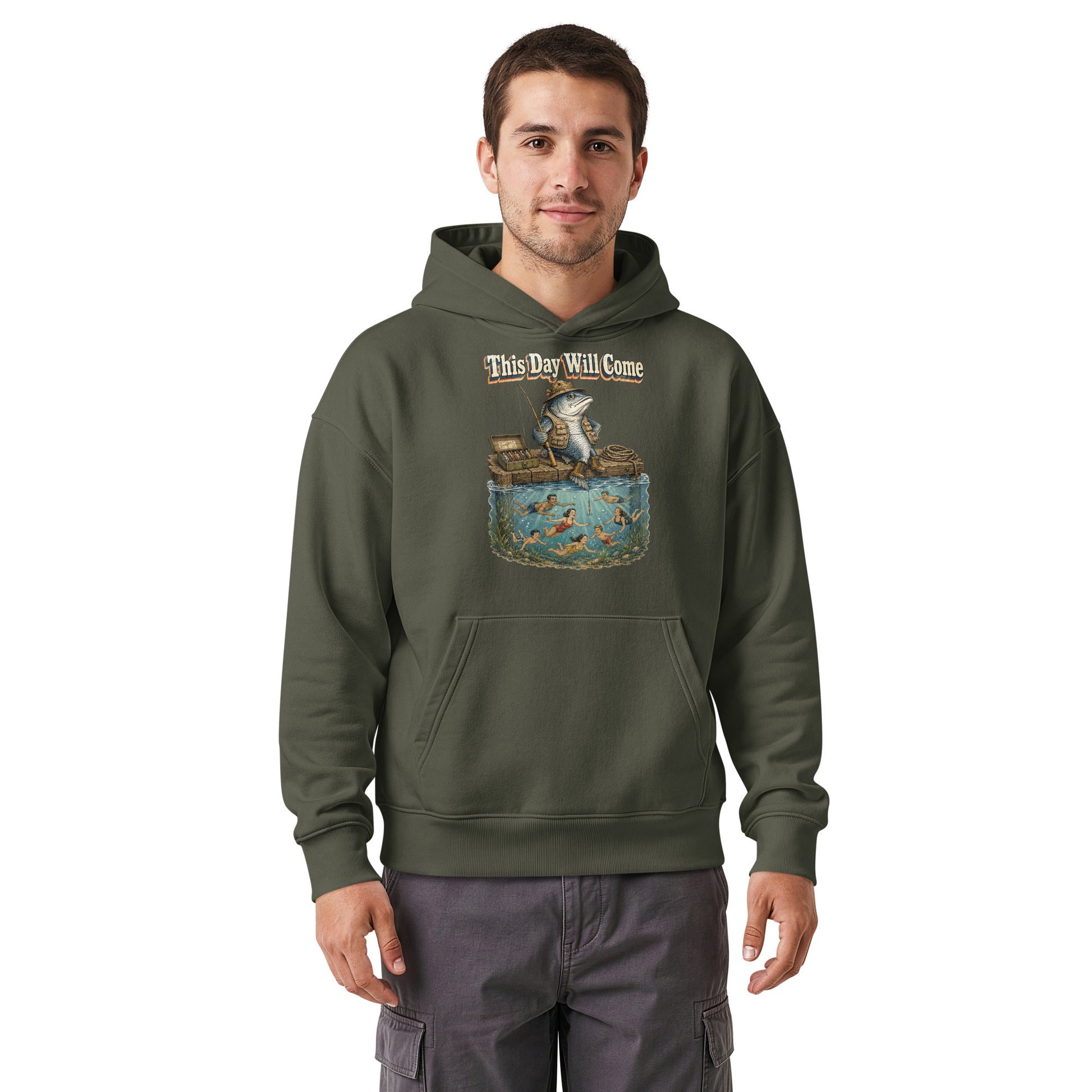 Fishing Lovers | Unisex Relaxed Mid-Weight Hooded Sweatshirt | This Day Will Come by printfluence
