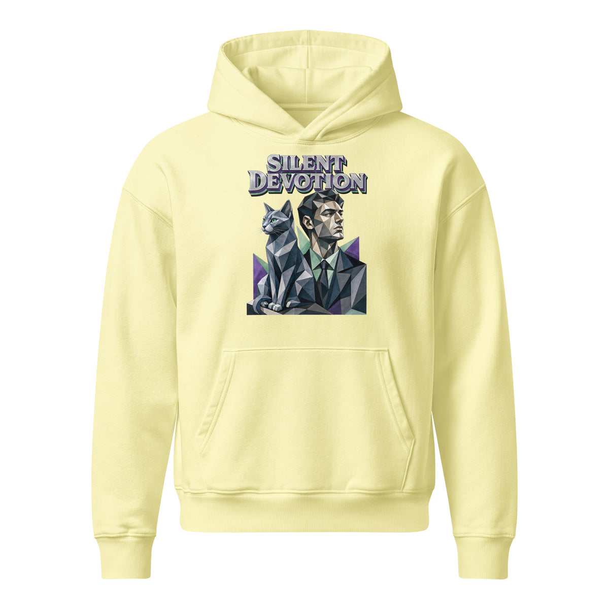 Cat Lovers Unisex Relaxed Mid-Weight Hooded Sweatshirt "Silent Devotion" by printfluence.net