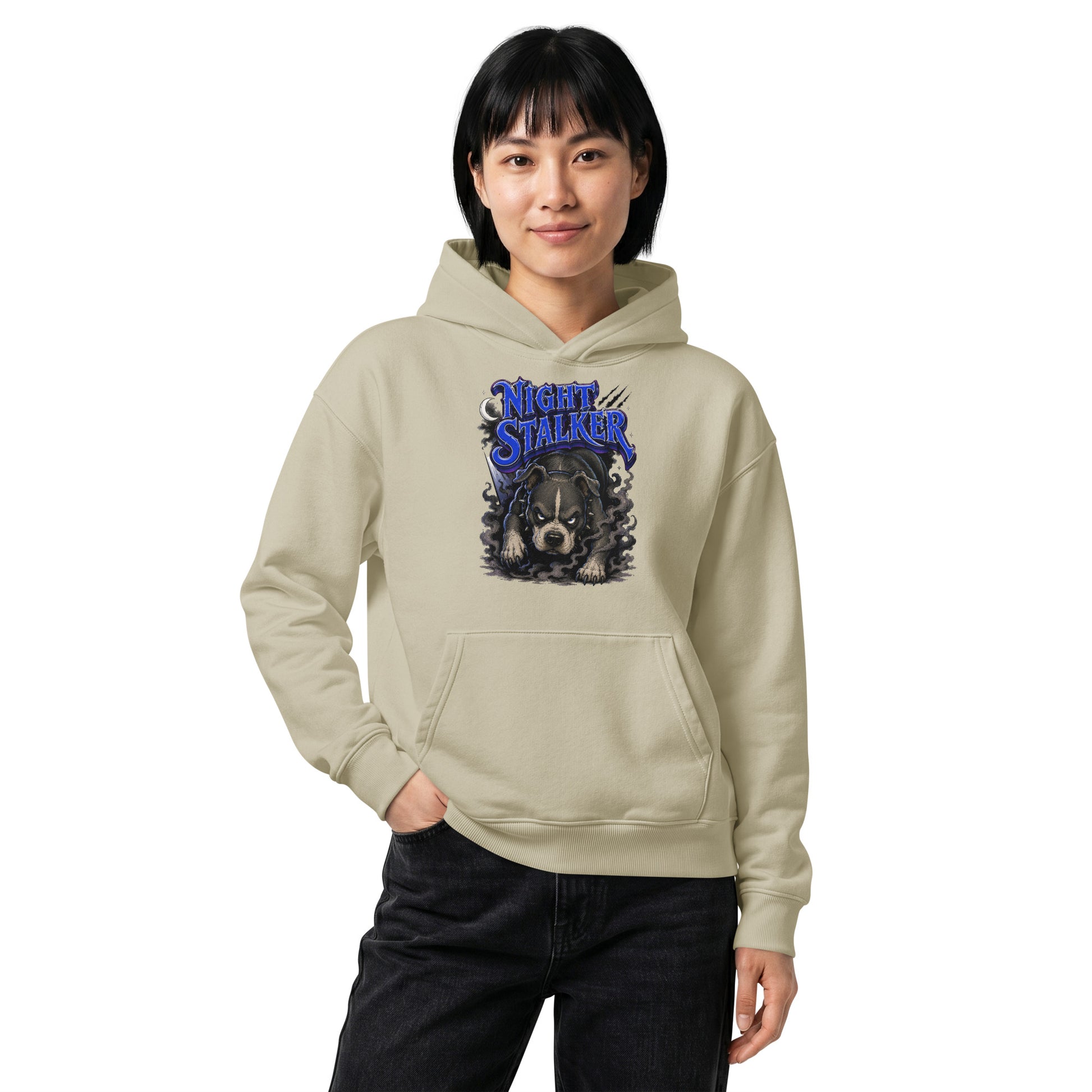 Pitbull Lovers | Unisex Relaxed Mid-Weight Hooded Sweatshirt - Night Stalker by printfluence.net