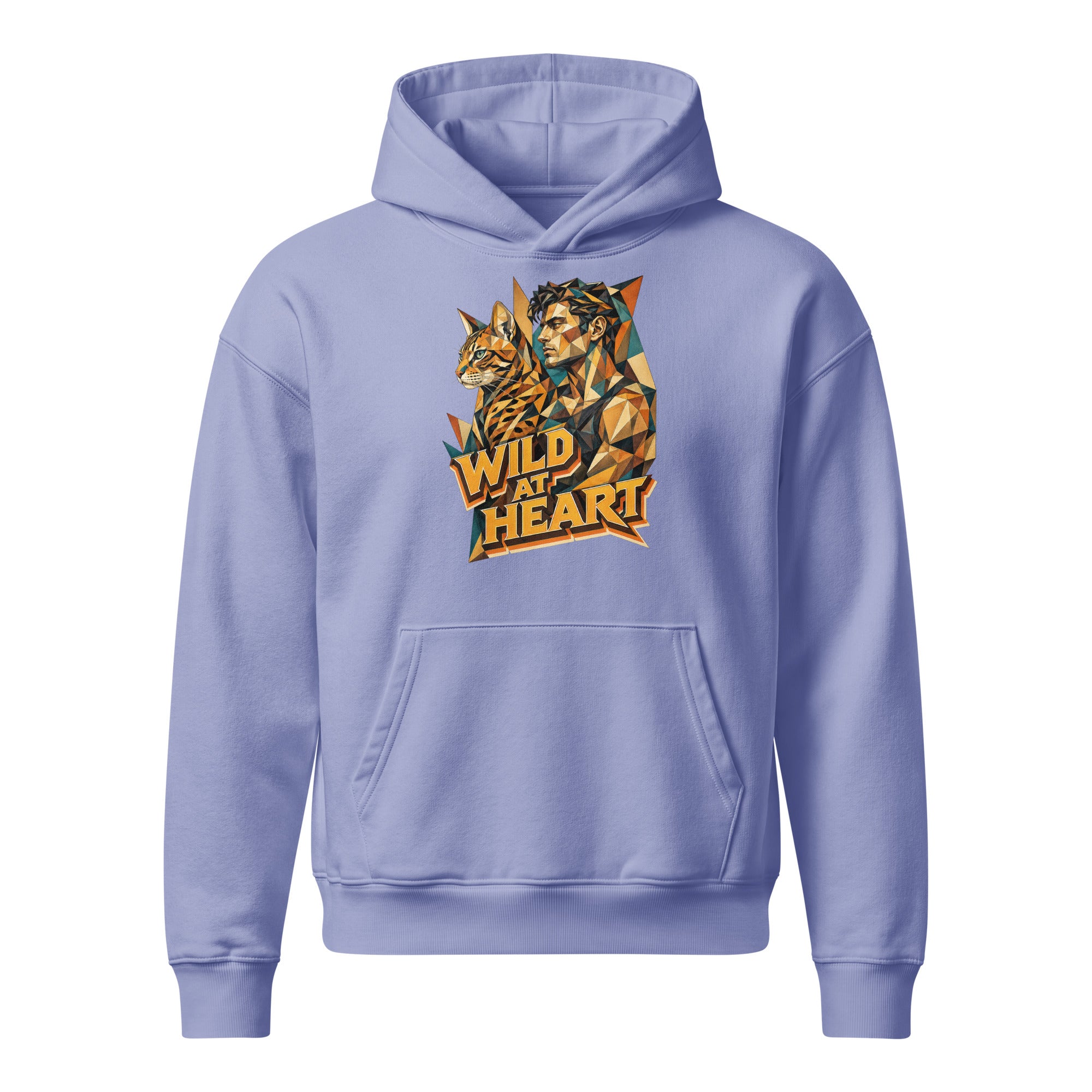 Cat Lovers Unisex Relaxed Mid-Weight Hooded Sweatshirt Wild at Heart by printfluence.net