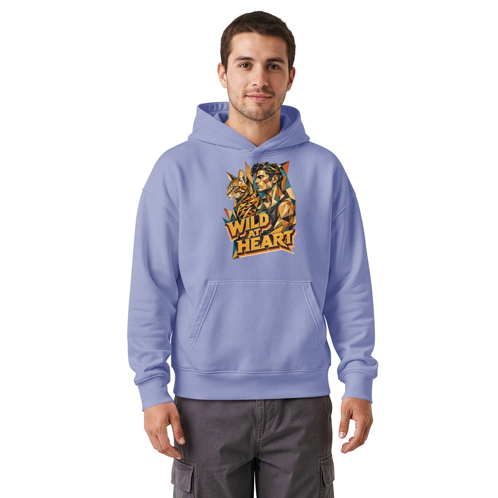 Cat Lovers Unisex Relaxed Mid-Weight Hooded Sweatshirt Wild at Heart by printfluence.net