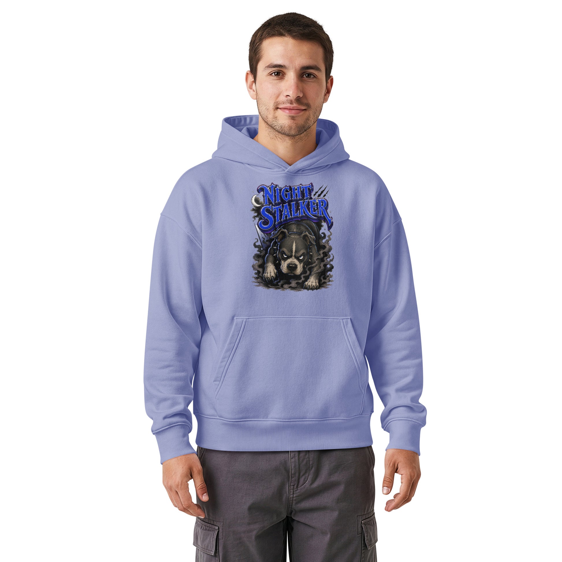 Pitbull Lovers | Unisex Relaxed Mid-Weight Hooded Sweatshirt - Night Stalker by printfluence.net