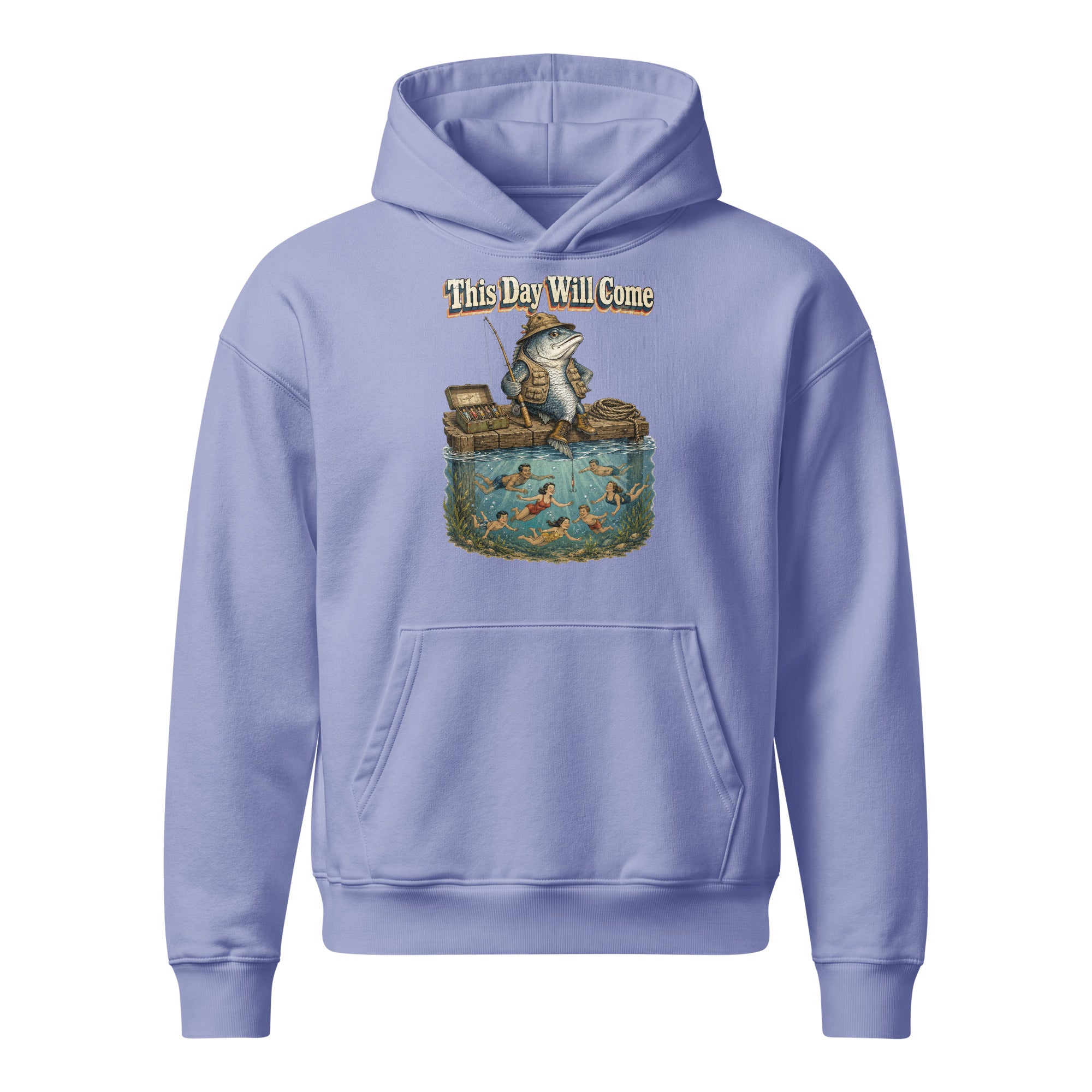 Fishing Lovers | Unisex Relaxed Mid-Weight Hooded Sweatshirt | This Day Will Come by printfluence