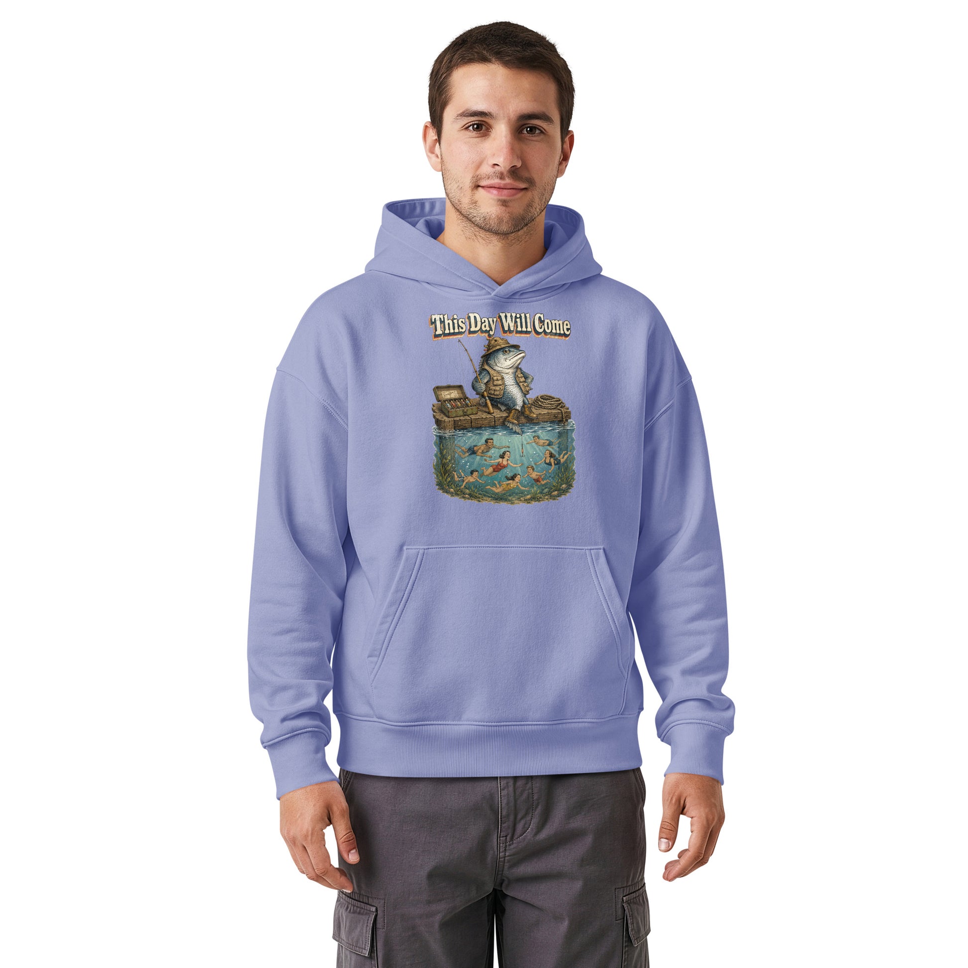 Fishing Lovers | Unisex Relaxed Mid-Weight Hooded Sweatshirt | This Day Will Come by printfluence