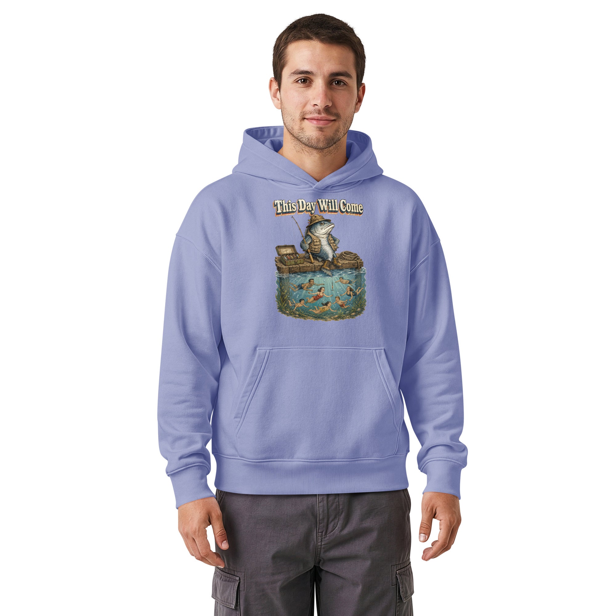 Fishing Lovers | Unisex Relaxed Mid-Weight Hooded Sweatshirt | This Day Will Come by printfluence