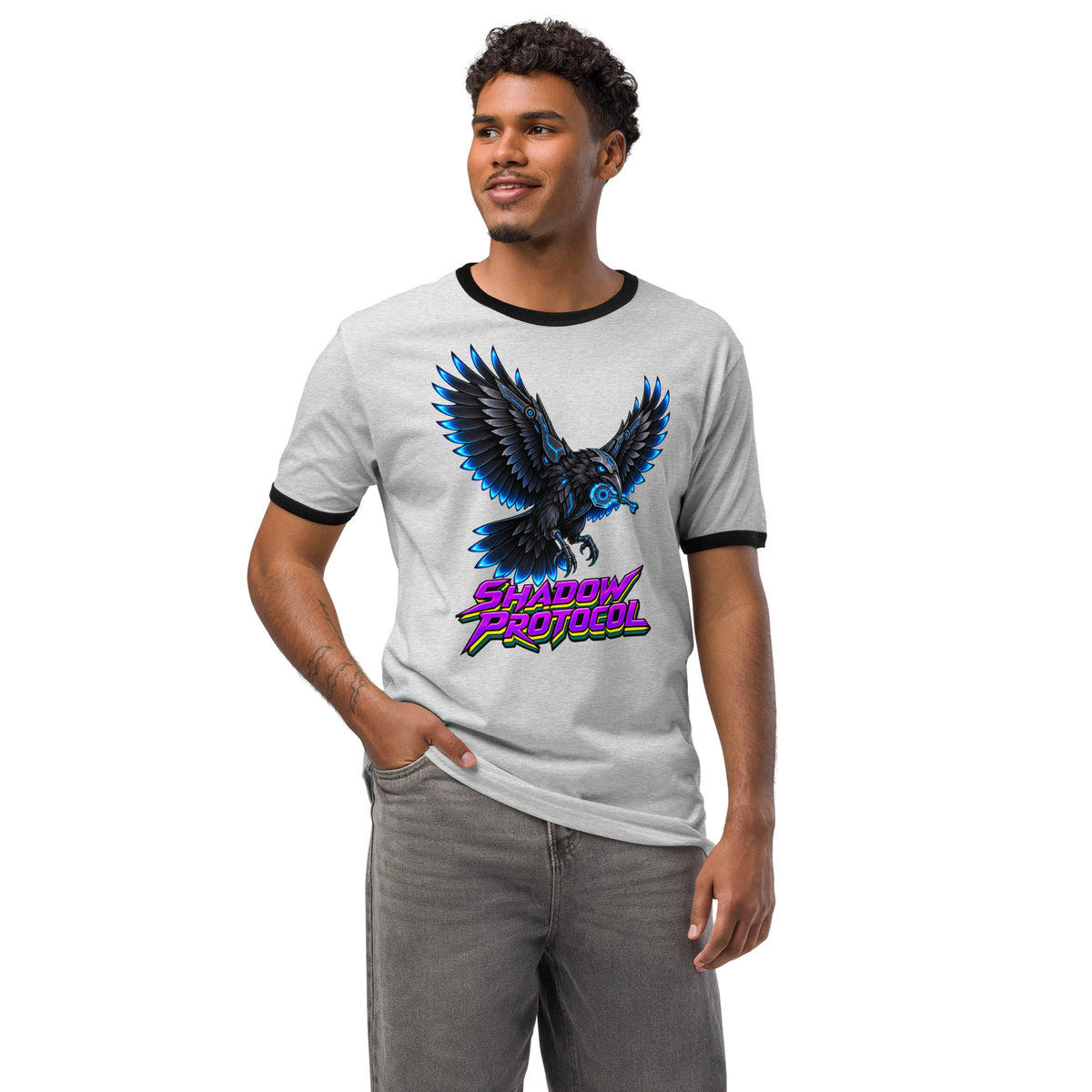 Cyberpunk Animals Lovers | Unisex Ringer T-Shirt — SHADOW PROTOCOL by printfluence