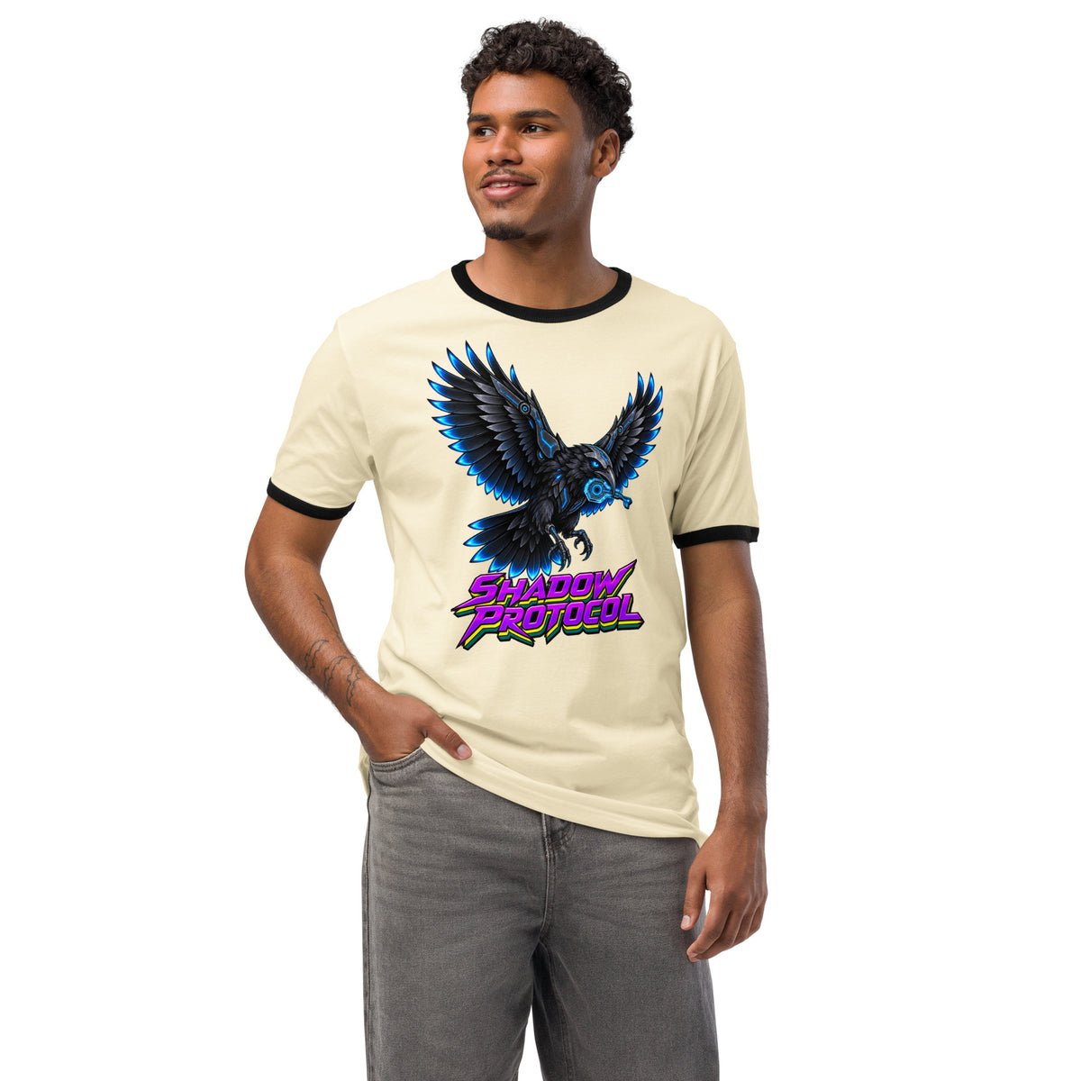 Cyberpunk Animals Lovers | Unisex Ringer T-Shirt — SHADOW PROTOCOL by printfluence
