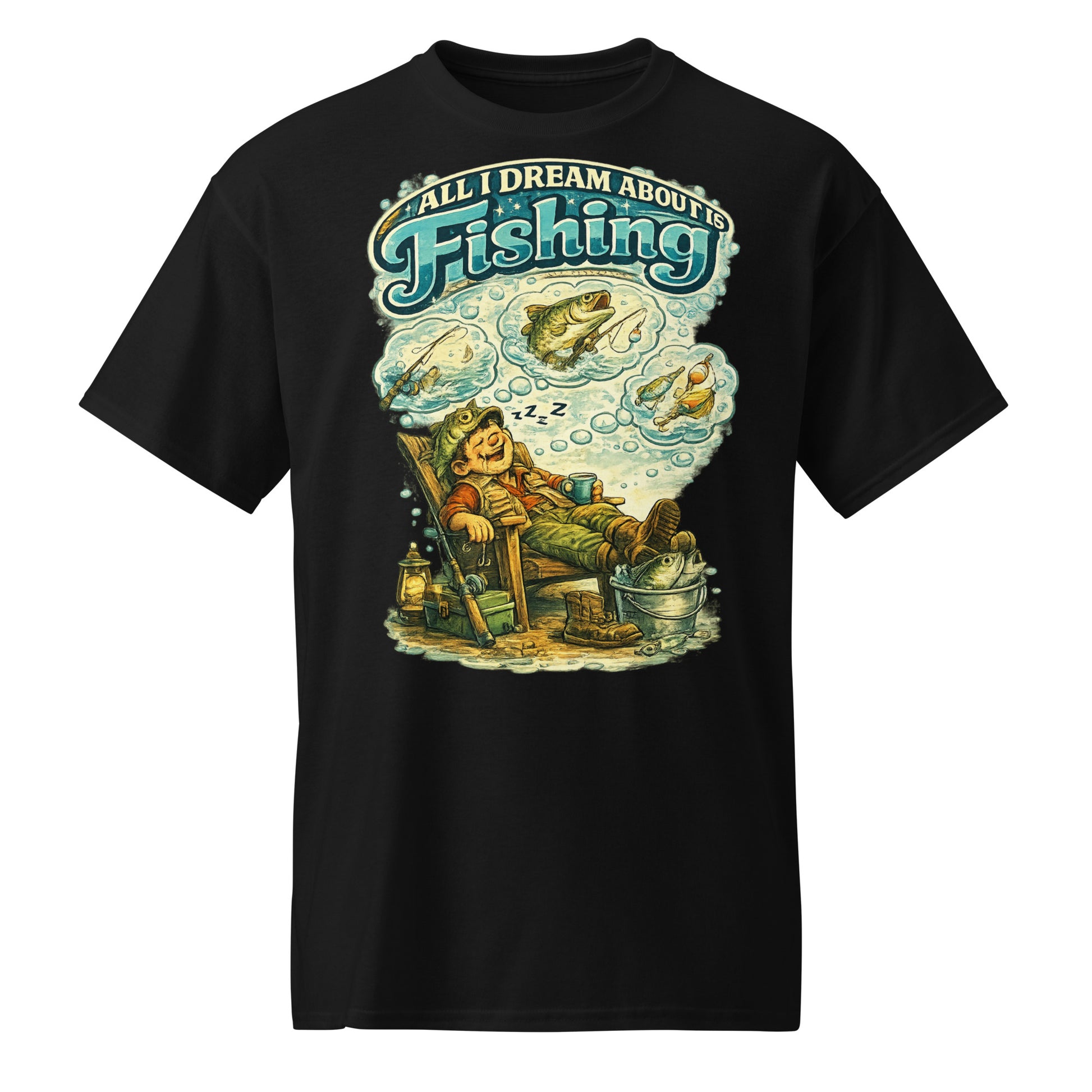 All I Dream About Is Fishing DryBlend® T-Shirt | Funny Angler Gift by printfluence.net