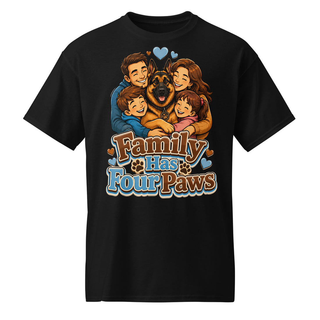 German Shepherd Family Has Four Paws DryBlend T-Shirt by printfluence.net