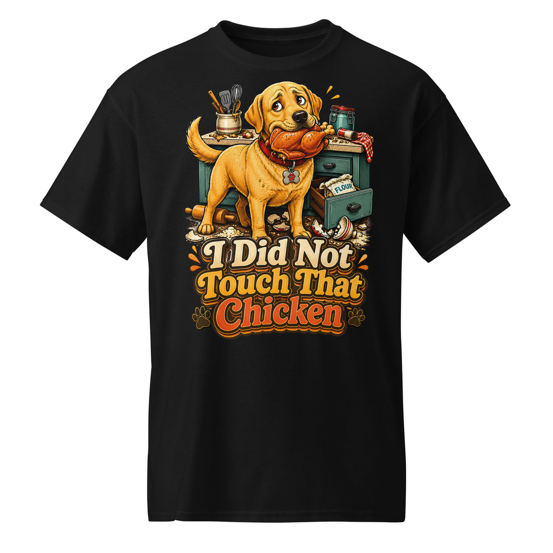 Golden Retriever Lovers DryBlend Tee - I Did Not Touch That Chicken by printfluence.net