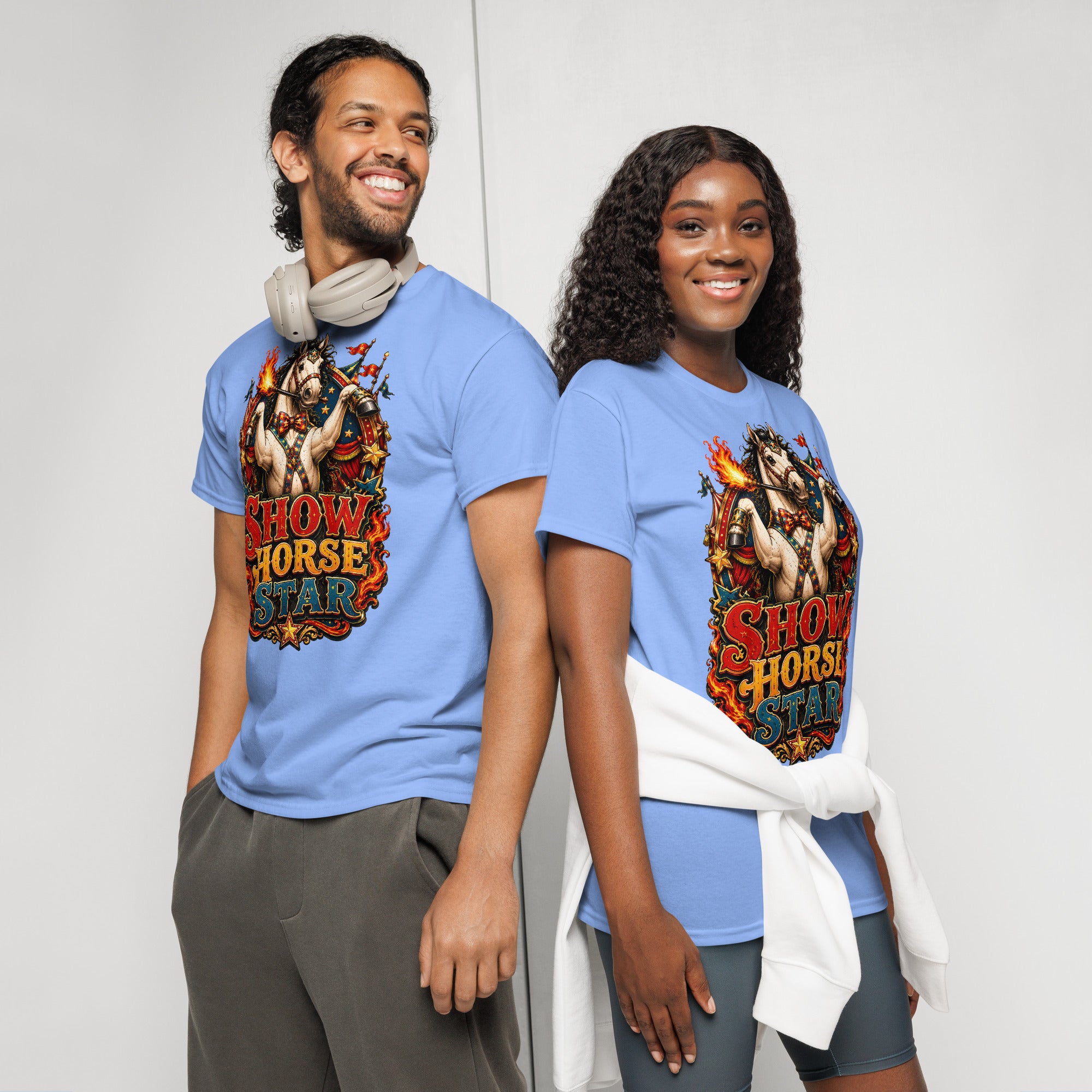 Show Horse Star Circus T-Shirt | DryBlend Moisture Wicking Tee by printfluence.net