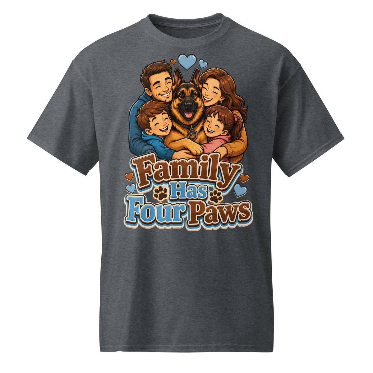 German Shepherd Family Has Four Paws DryBlend T-Shirt by printfluence.net