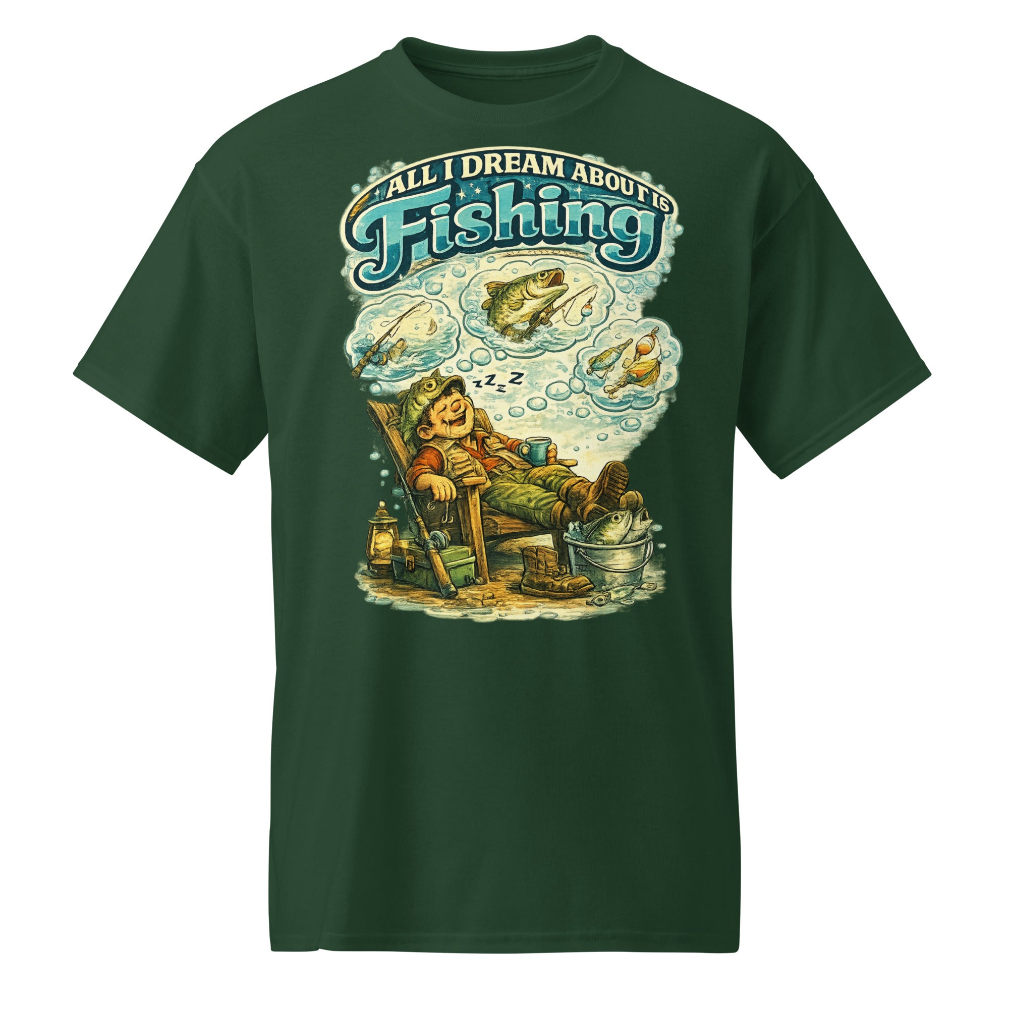 All I Dream About Is Fishing DryBlend® T-Shirt | Funny Angler Gift by printfluence.net