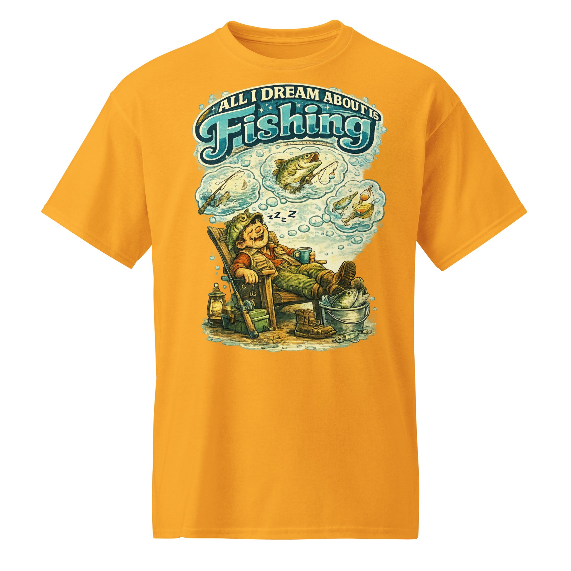 All I Dream About Is Fishing DryBlend® T-Shirt | Funny Angler Gift by printfluence.net