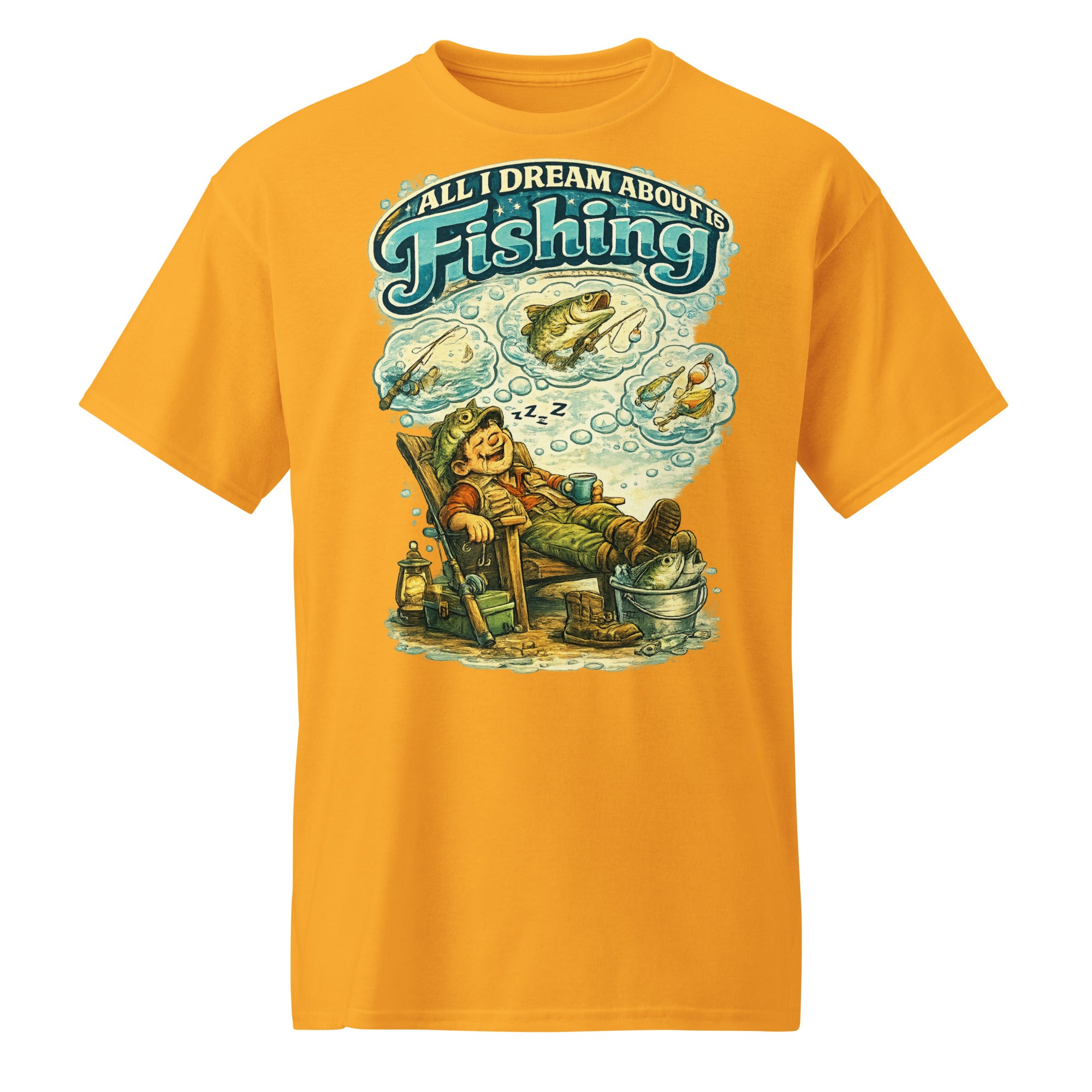 All I Dream About Is Fishing DryBlend® T-Shirt | Funny Angler Gift by printfluence.net