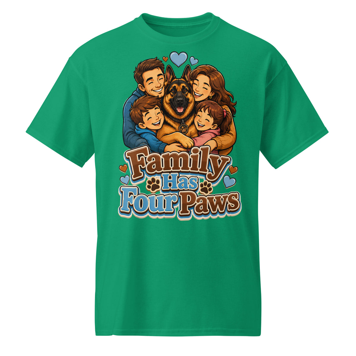 German Shepherd Family Has Four Paws DryBlend T-Shirt by printfluence.net