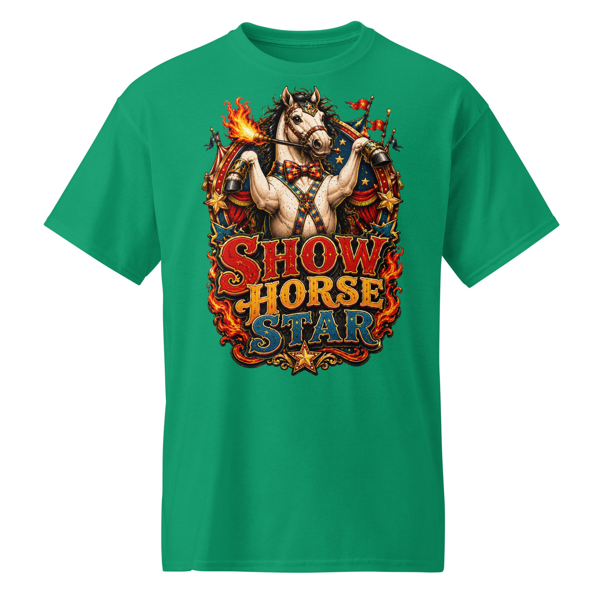 Show Horse Star Circus T-Shirt | DryBlend Moisture Wicking Tee by printfluence.net