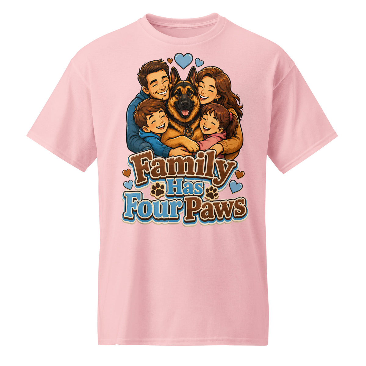 German Shepherd Family Has Four Paws DryBlend T-Shirt by printfluence.net