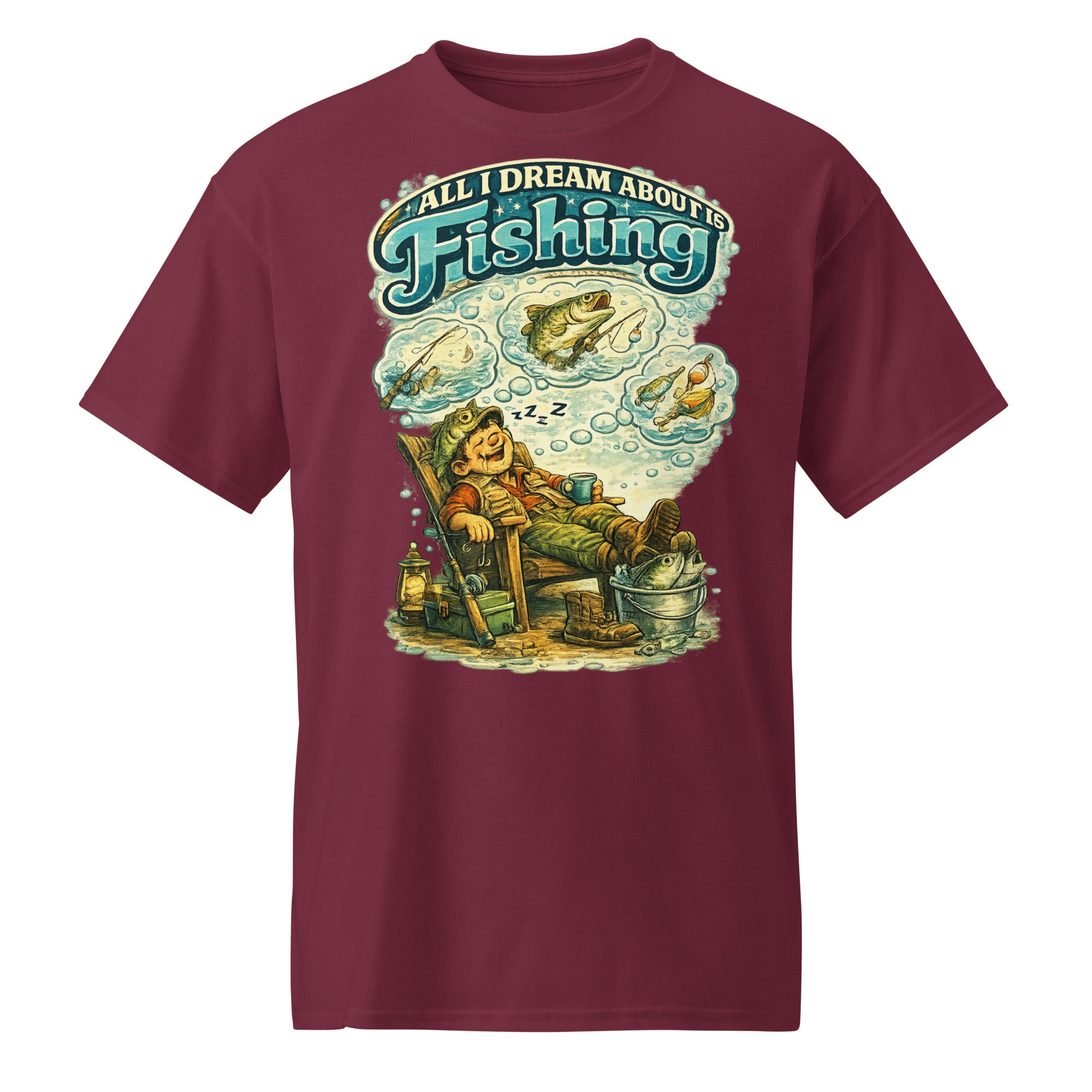 All I Dream About Is Fishing DryBlend® T-Shirt | Funny Angler Gift by printfluence.net
