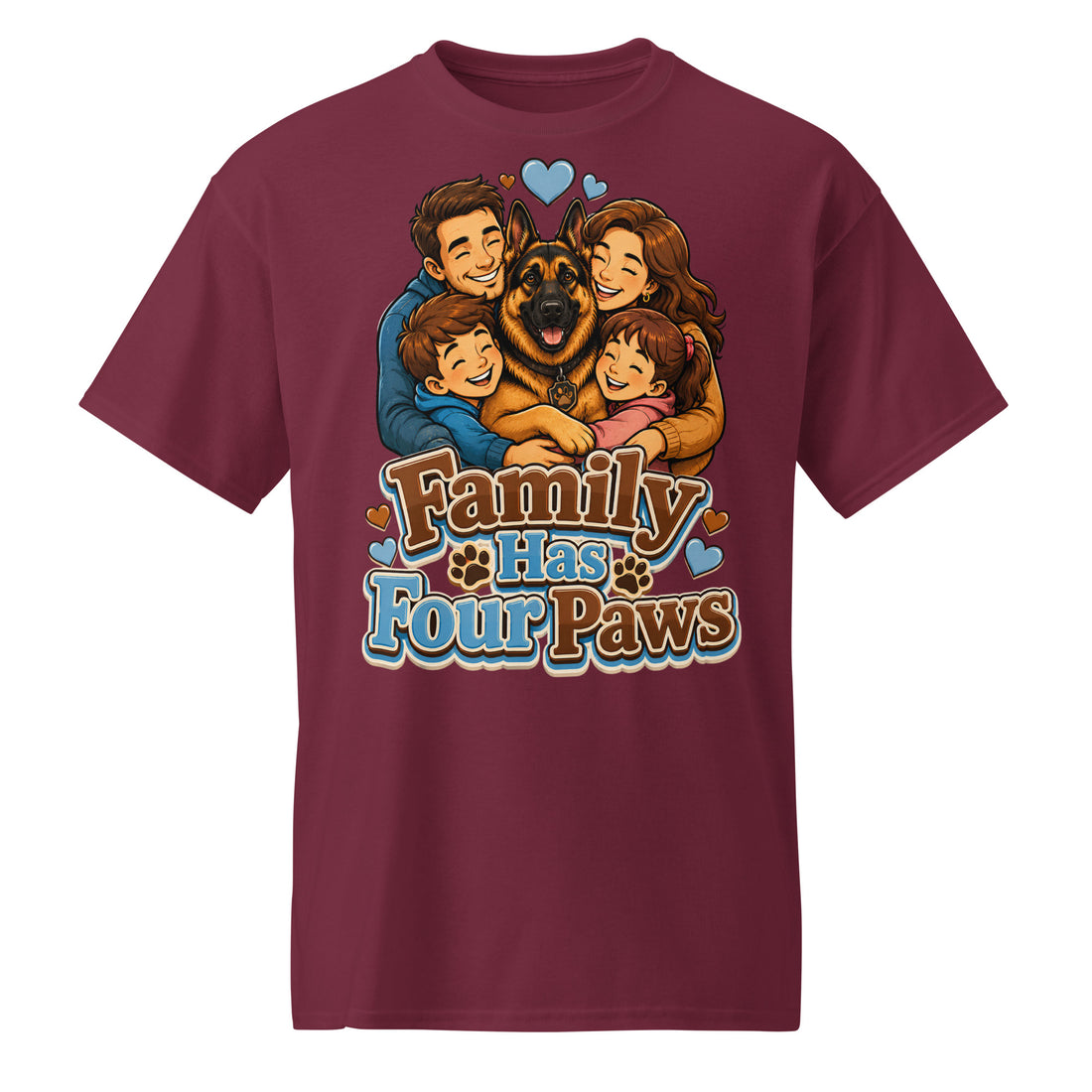 German Shepherd Family Has Four Paws DryBlend T-Shirt by printfluence.net