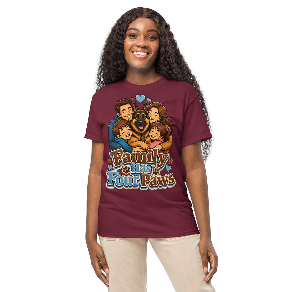 German Shepherd Family Has Four Paws DryBlend T-Shirt by printfluence.net
