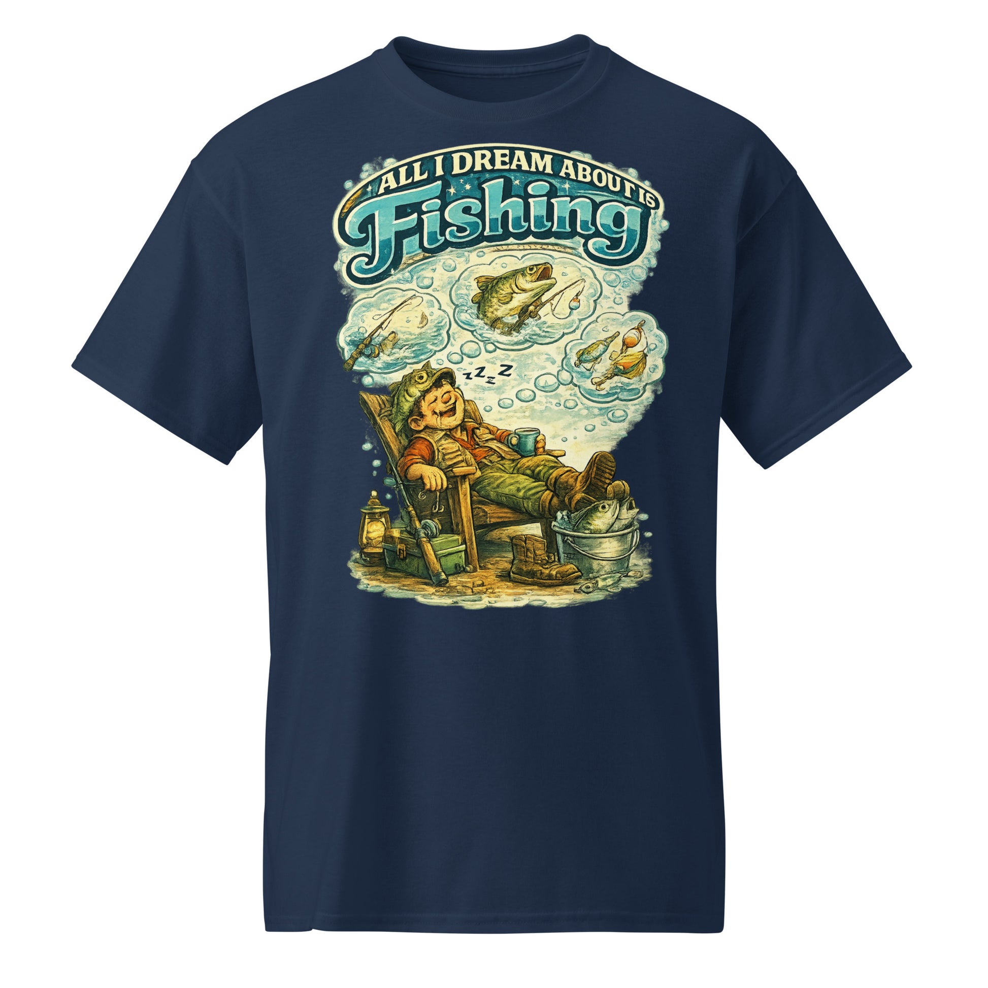 All I Dream About Is Fishing DryBlend® T-Shirt | Funny Angler Gift by printfluence.net