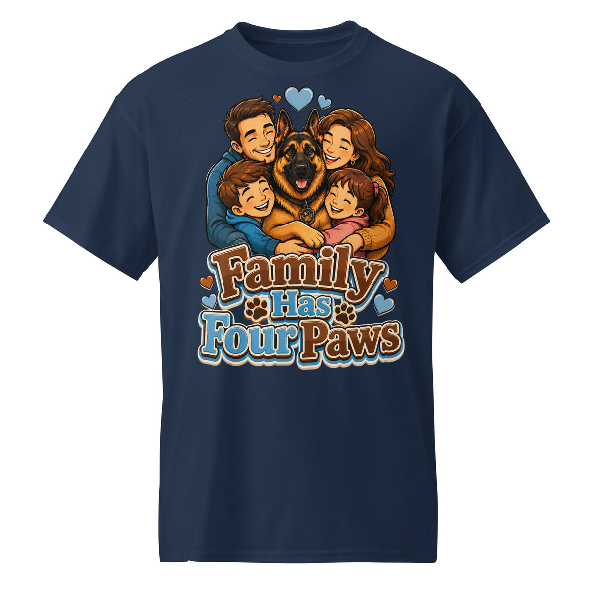 German Shepherd Family Has Four Paws DryBlend T-Shirt by printfluence.net