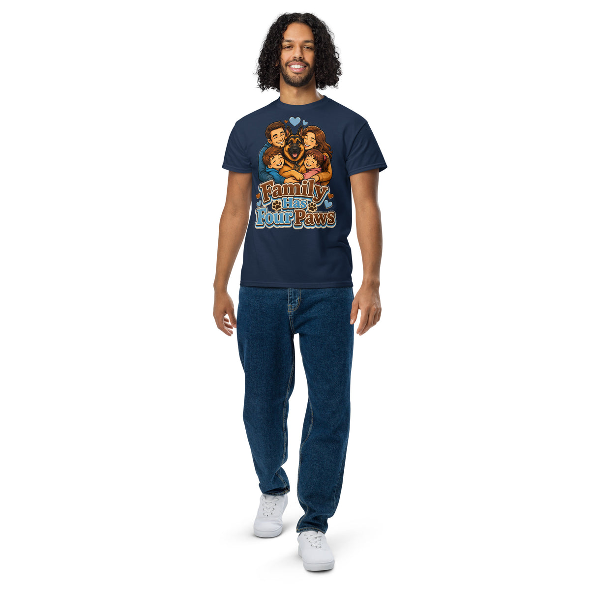 German Shepherd Family Has Four Paws DryBlend T-Shirt by printfluence.net