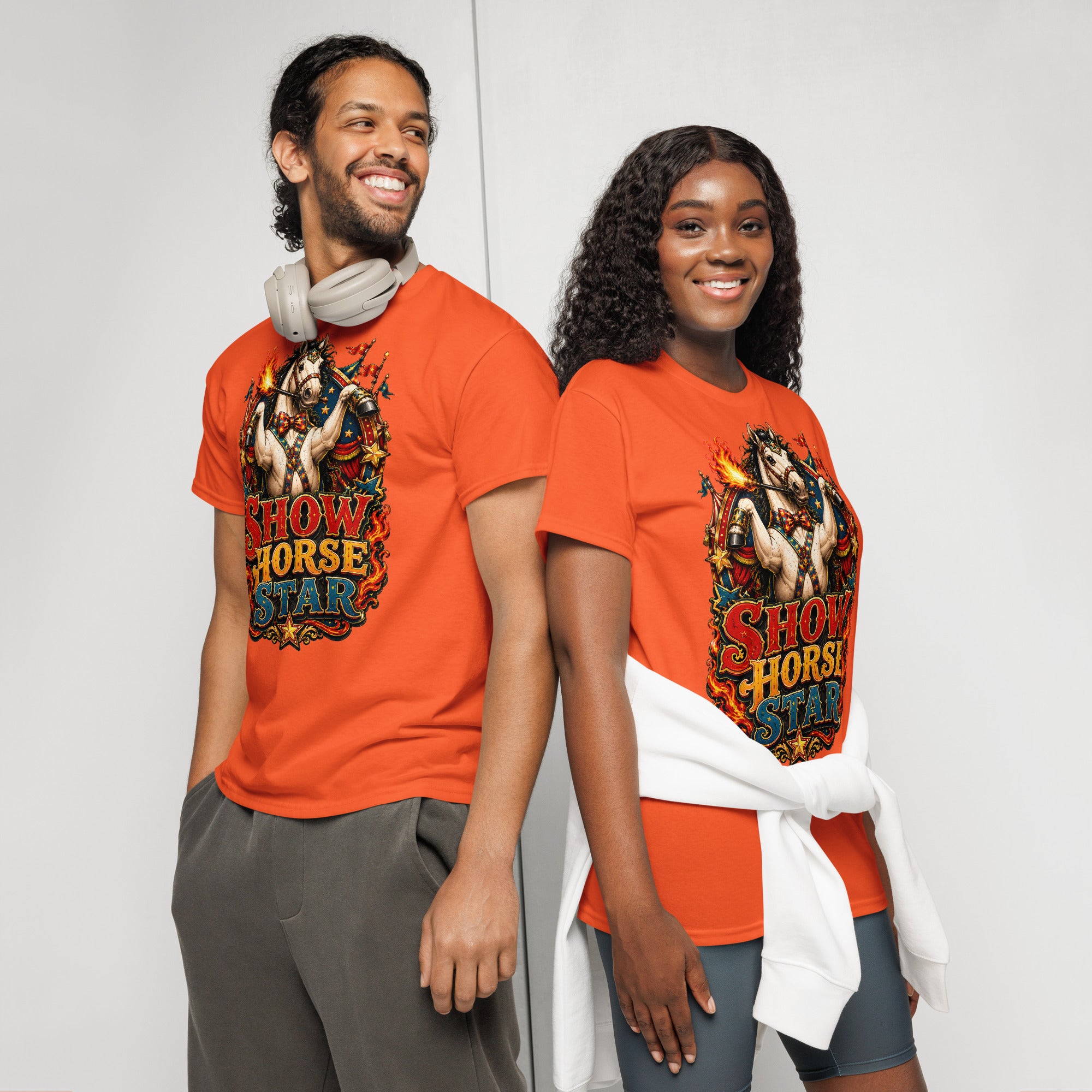 Show Horse Star Circus T-Shirt | DryBlend Moisture Wicking Tee by printfluence.net