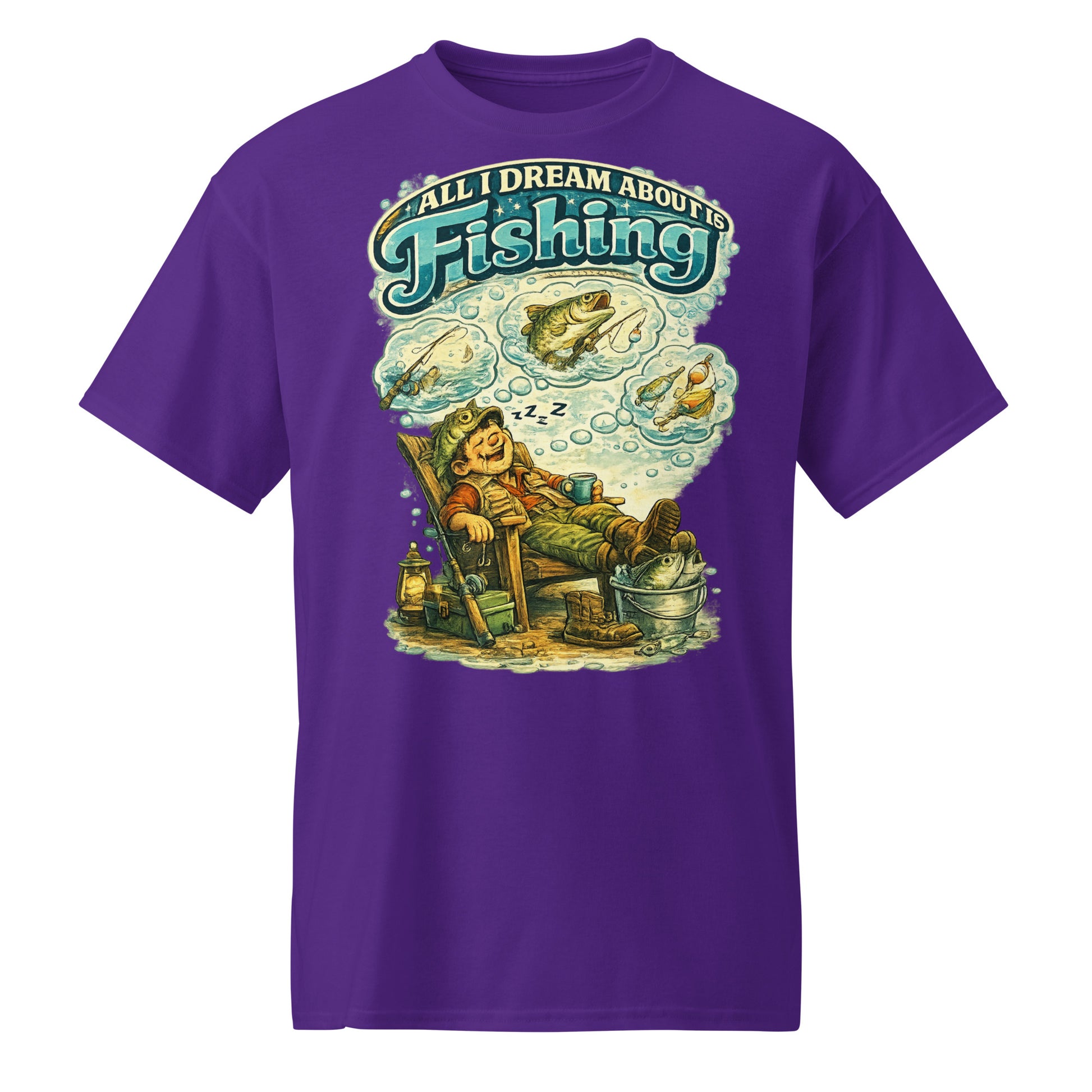 All I Dream About Is Fishing DryBlend® T-Shirt | Funny Angler Gift by printfluence.net