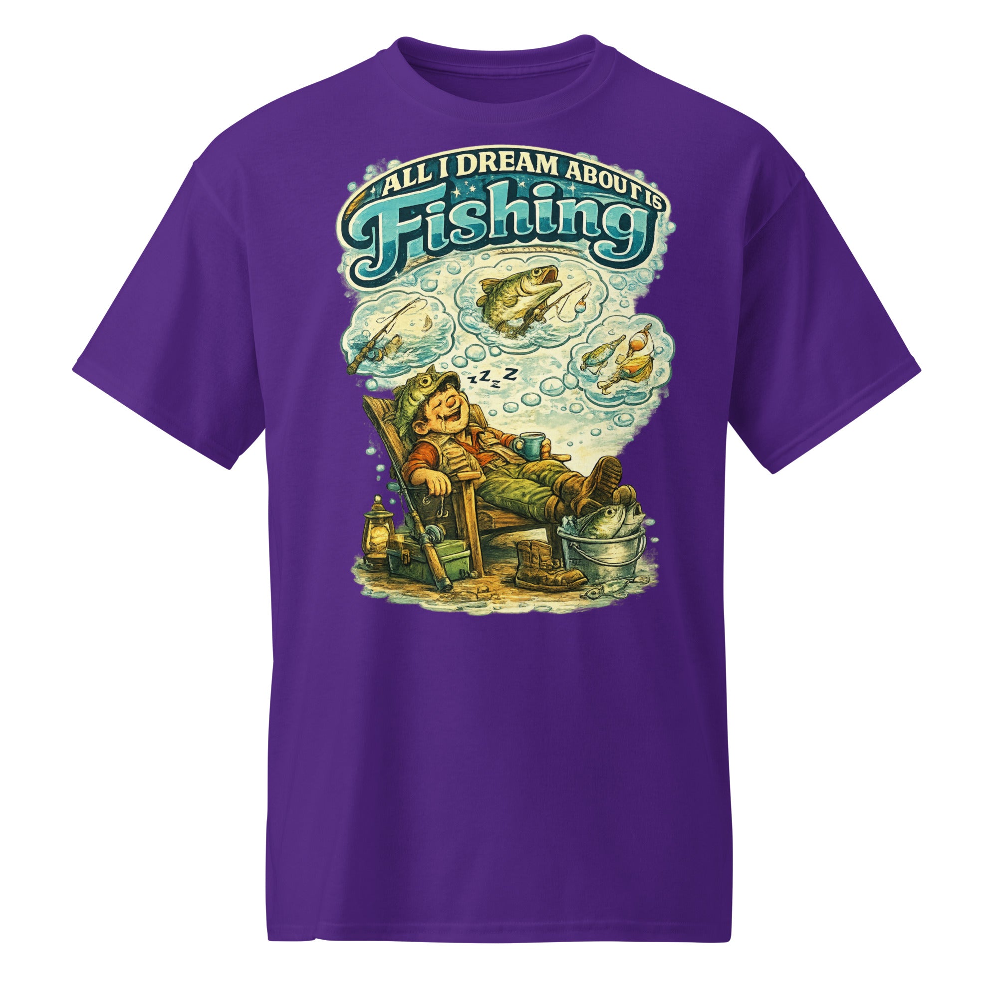 All I Dream About Is Fishing DryBlend® T-Shirt | Funny Angler Gift by printfluence.net