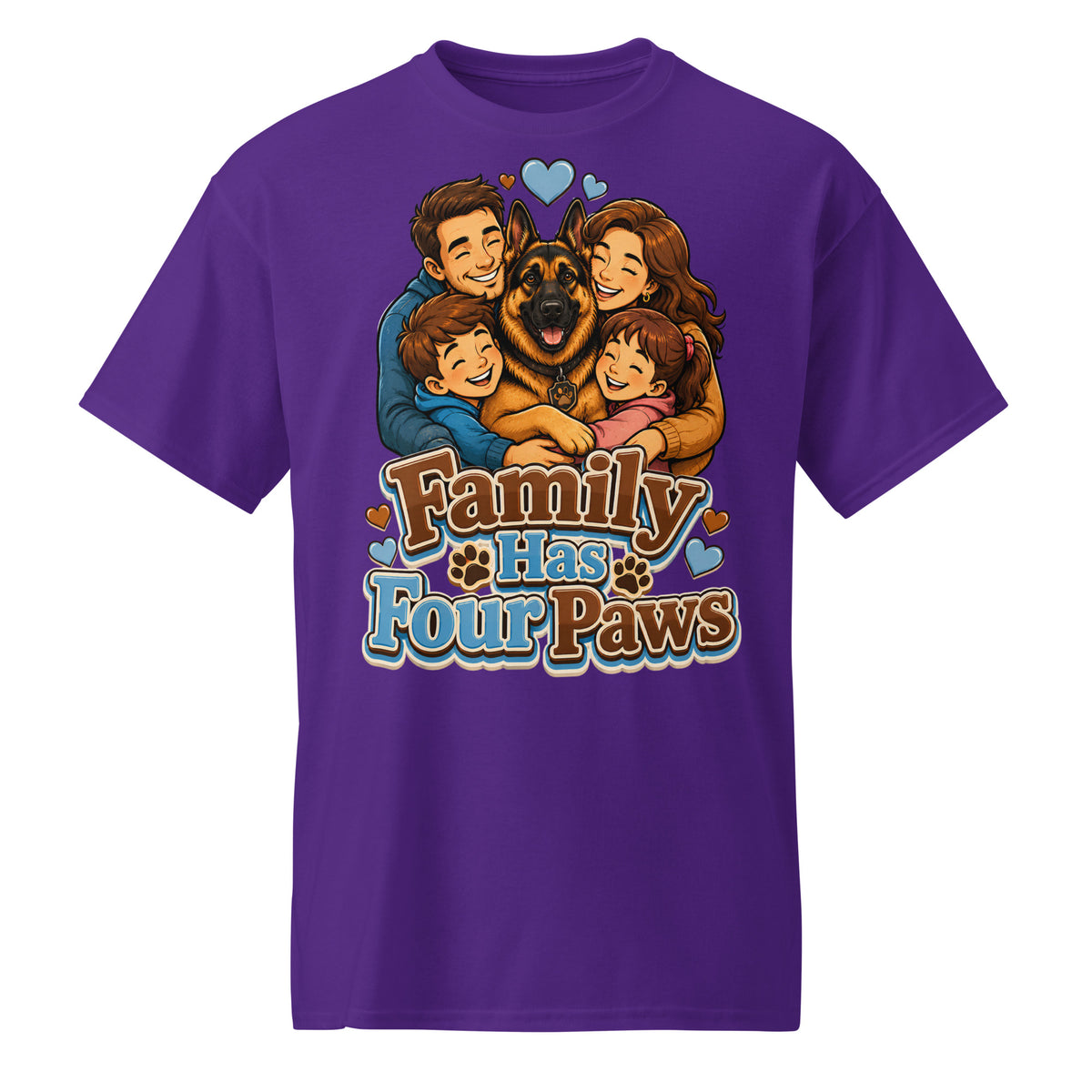 German Shepherd Family Has Four Paws DryBlend T-Shirt by printfluence.net
