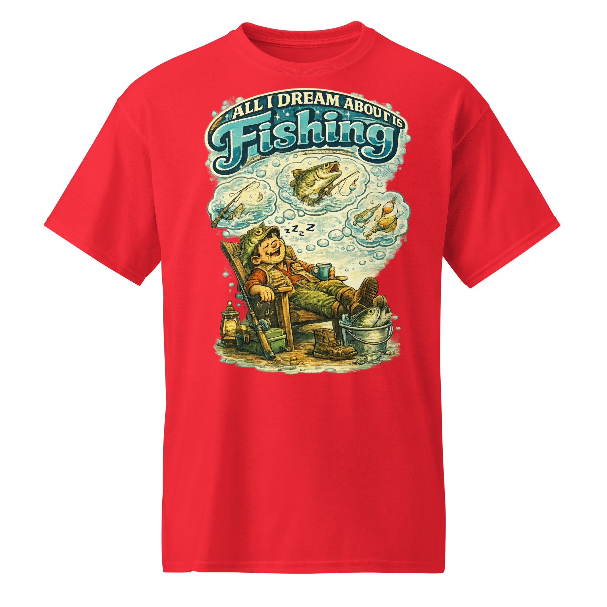 All I Dream About Is Fishing DryBlend® T-Shirt | Funny Angler Gift by printfluence.net