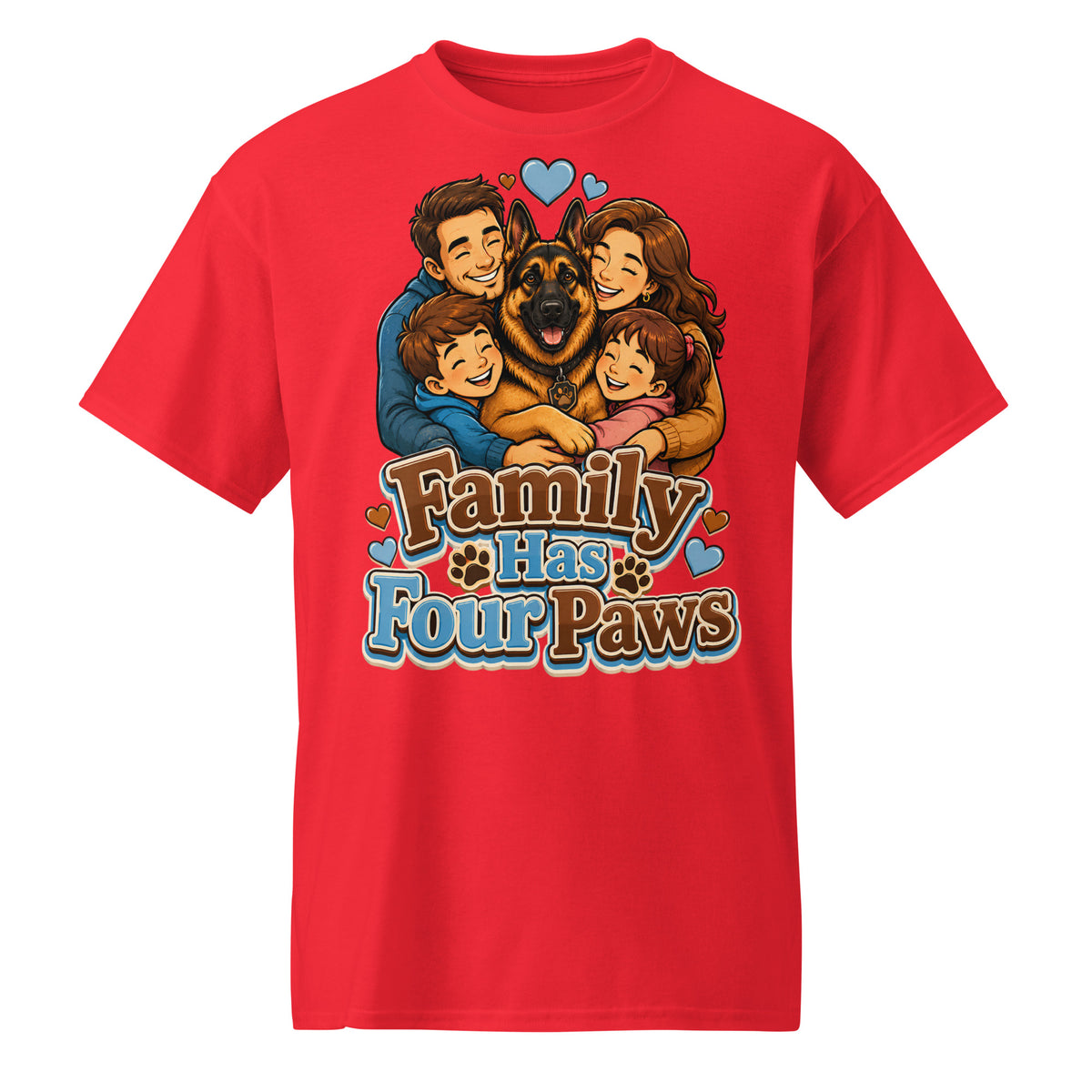 German Shepherd Family Has Four Paws DryBlend T-Shirt by printfluence.net