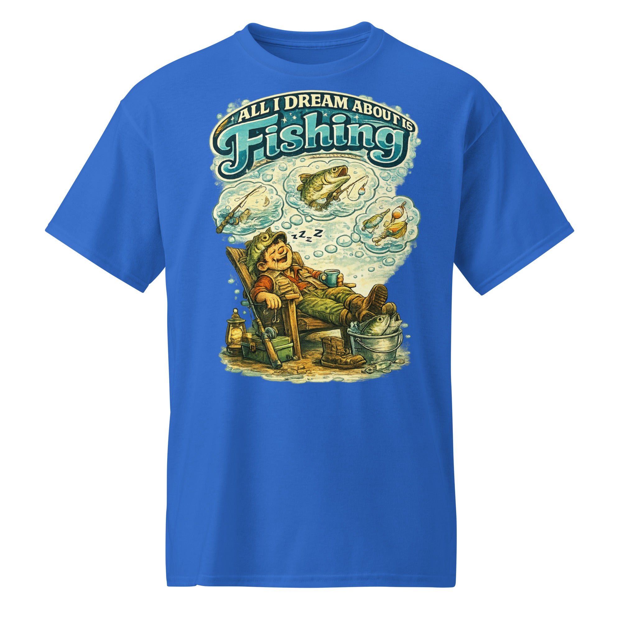 All I Dream About Is Fishing DryBlend® T-Shirt | Funny Angler Gift by printfluence.net
