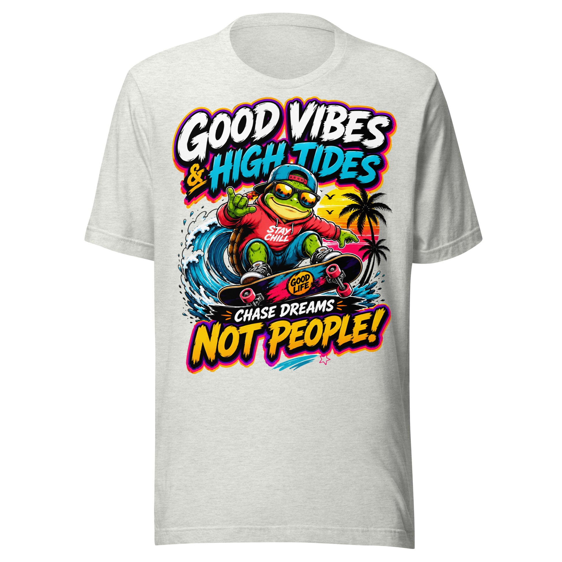 Unisex t-shirt - Elite Skater Turtle Cosmic Good Vibes - Premium Radical Dream Chaser Design by printfluence.net