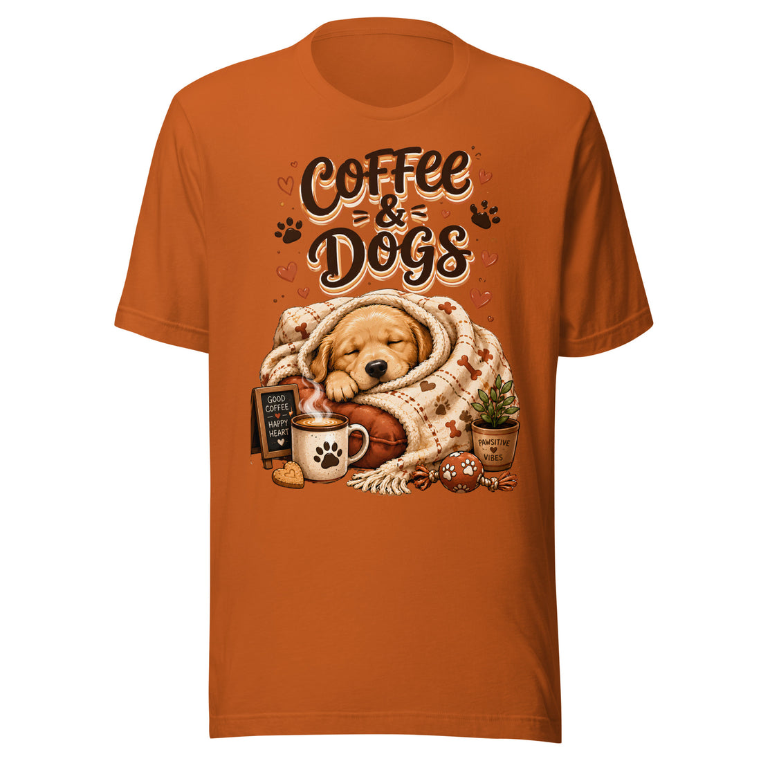 Elite Coffee And Dogs - Premium Luxury Golden Retriever Dog Lovers T-Shirt by printfluence.net