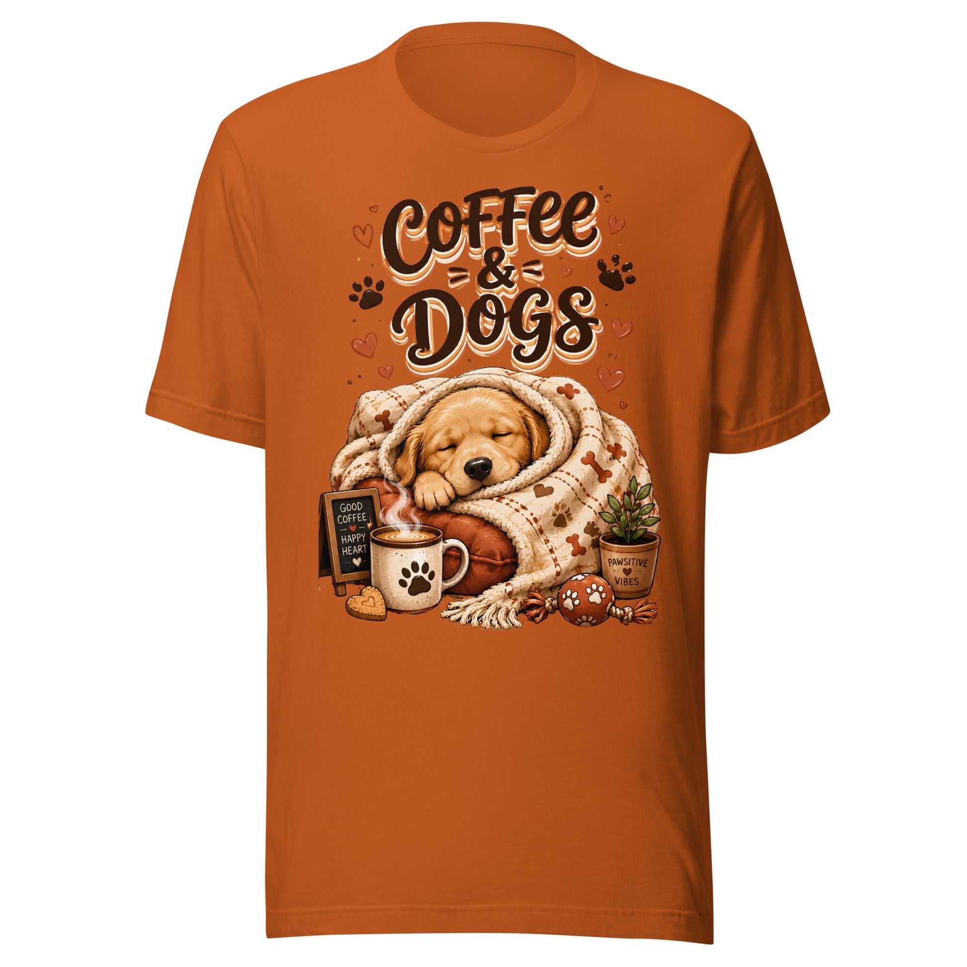 Elite Coffee And Dogs - Premium Luxury Golden Retriever Dog Lovers T-Shirt by printfluence.net