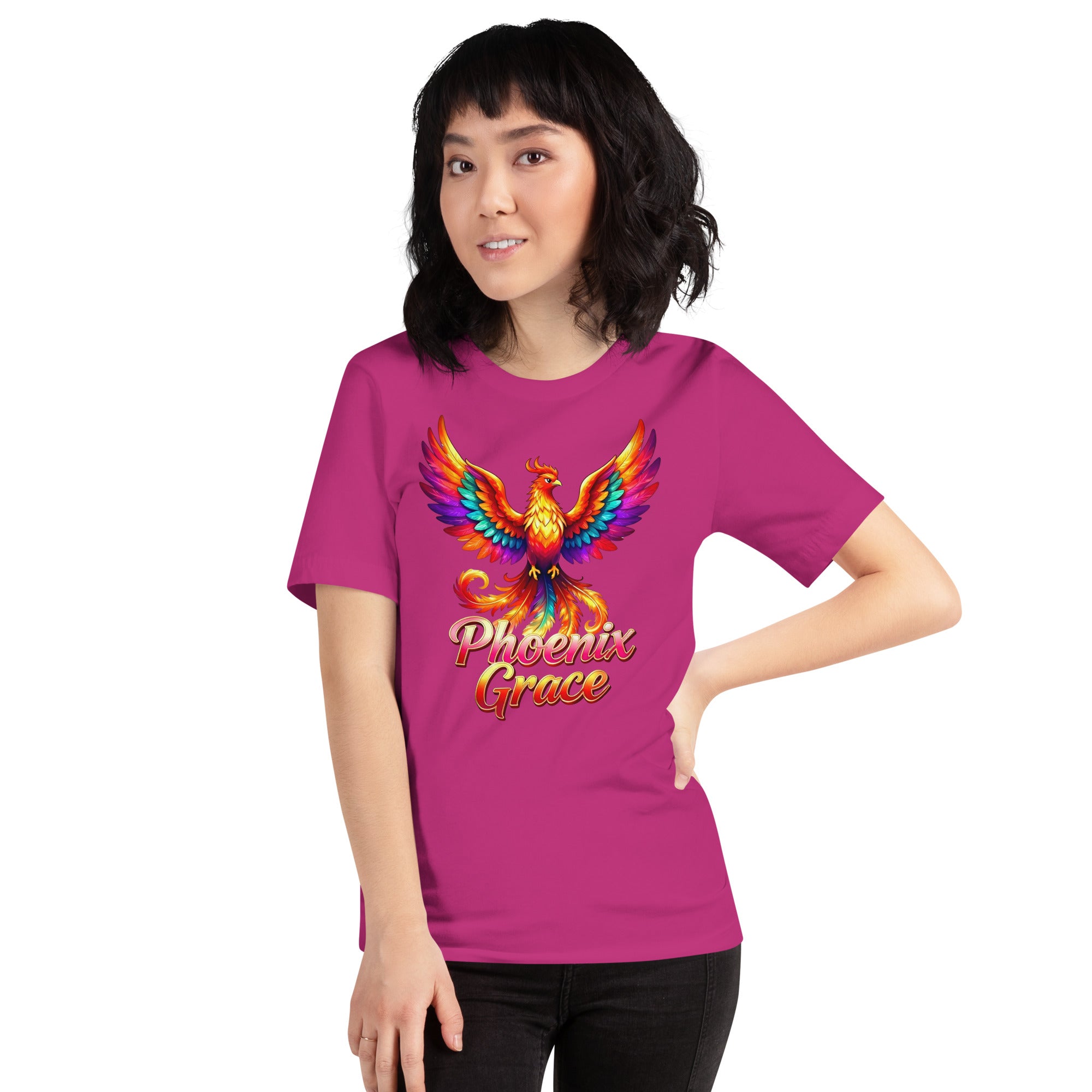 Unisex t-shirt - Phoenix Grace – Vibrant Mythical Bird of Rebirth and Power by printfluence.net