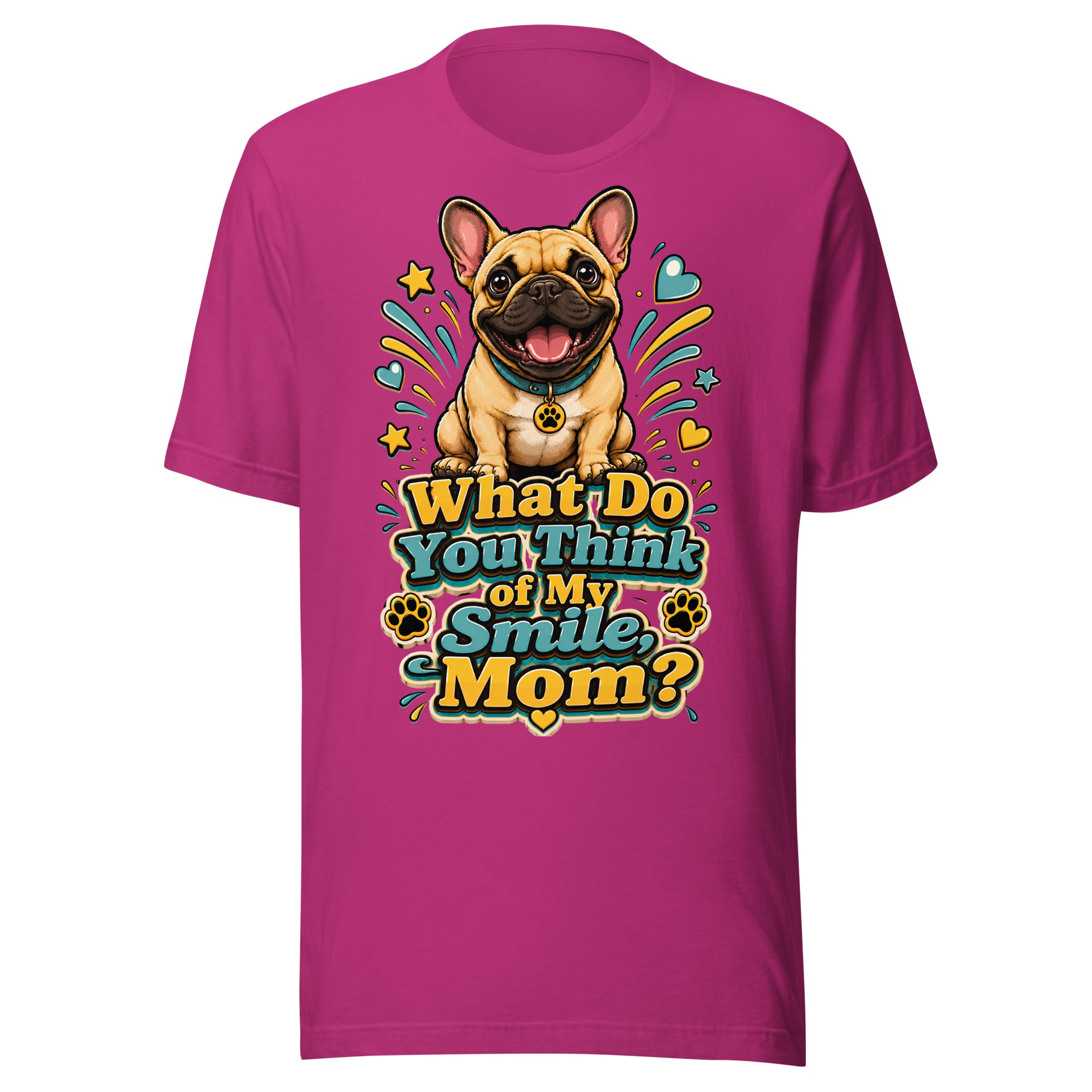 French Bulldog Mom Smile Unisex T-Shirt by printfluence.net