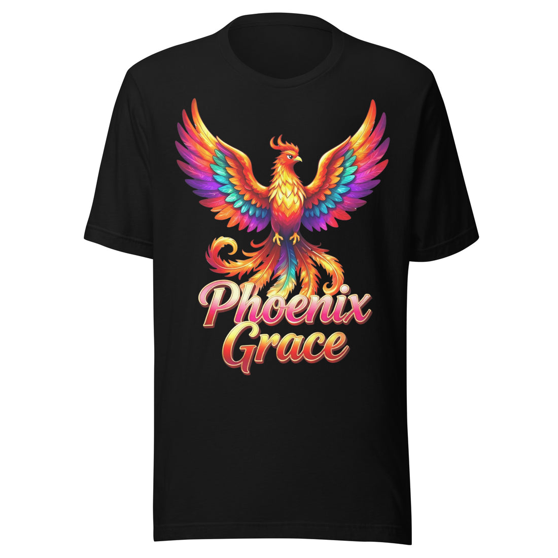 Unisex t-shirt - Phoenix Grace – Vibrant Mythical Bird of Rebirth and Power by printfluence.net
