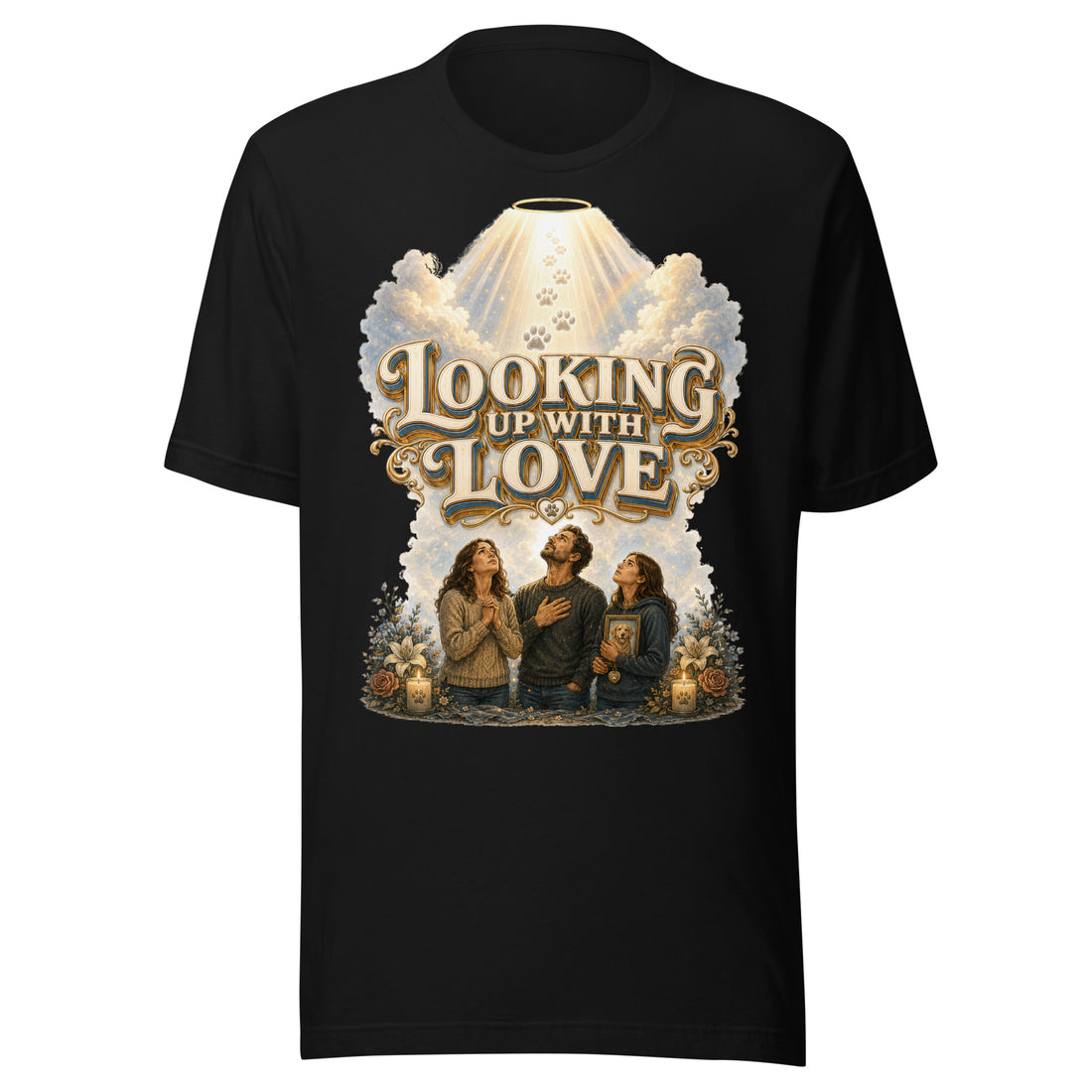 Golden Retriever Lovers Unisex Staple T-Shirt — "Golden Companion" Classic Breed Heritage Design by printfluence.net