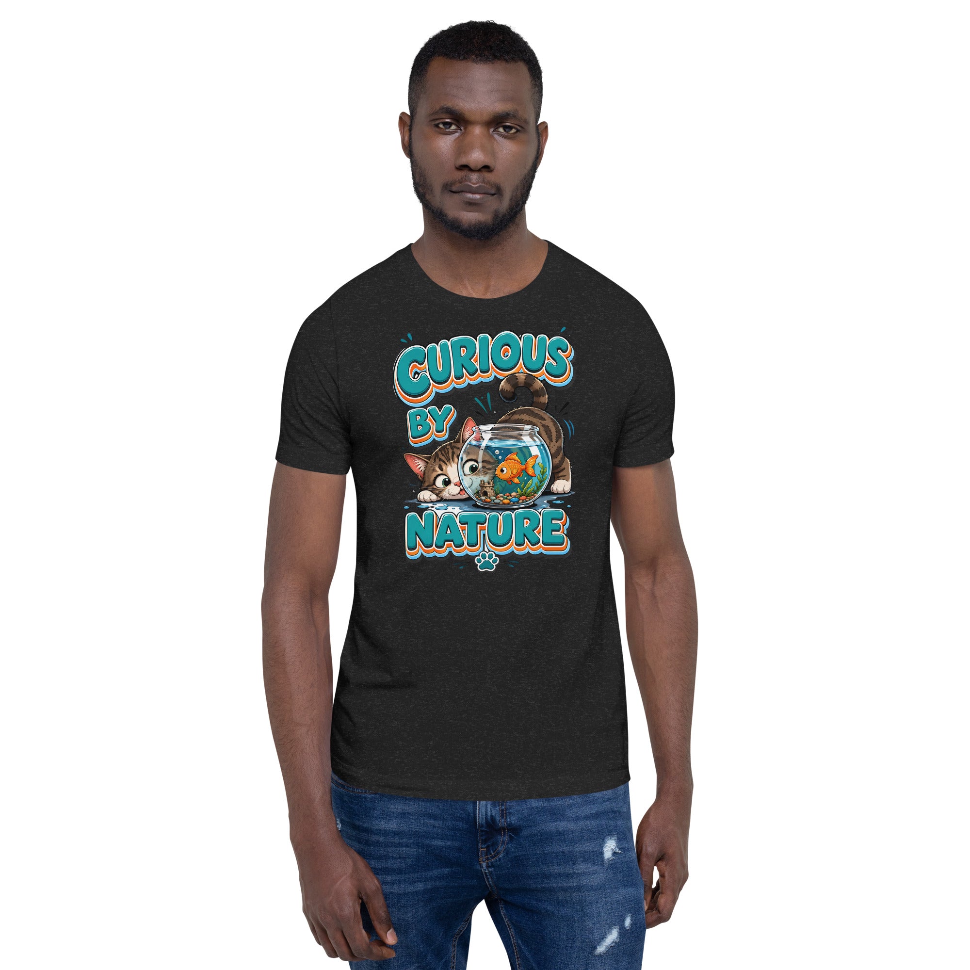 Unisex t-shirt - Elite Curious By Nature Cat - Premium Luxury Retro Goldfish Design by printfluence.net