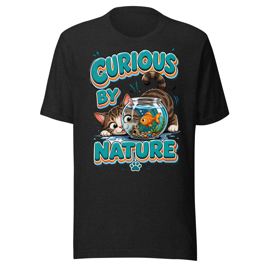 Unisex t-shirt - Elite Curious By Nature Cat - Premium Luxury Retro Goldfish Design by printfluence.net